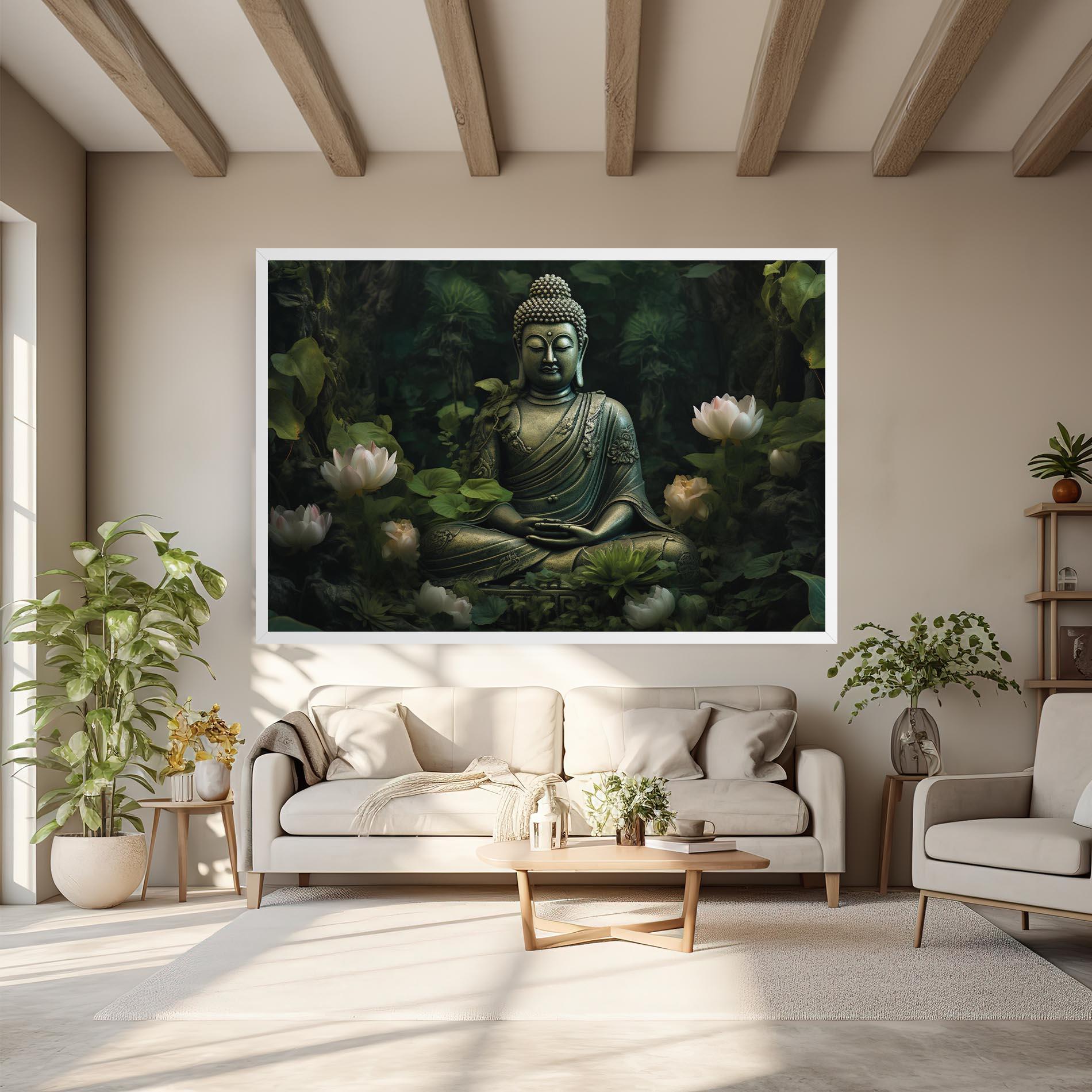 Tablou Canvas Buddha Lotus Flower mockup 6