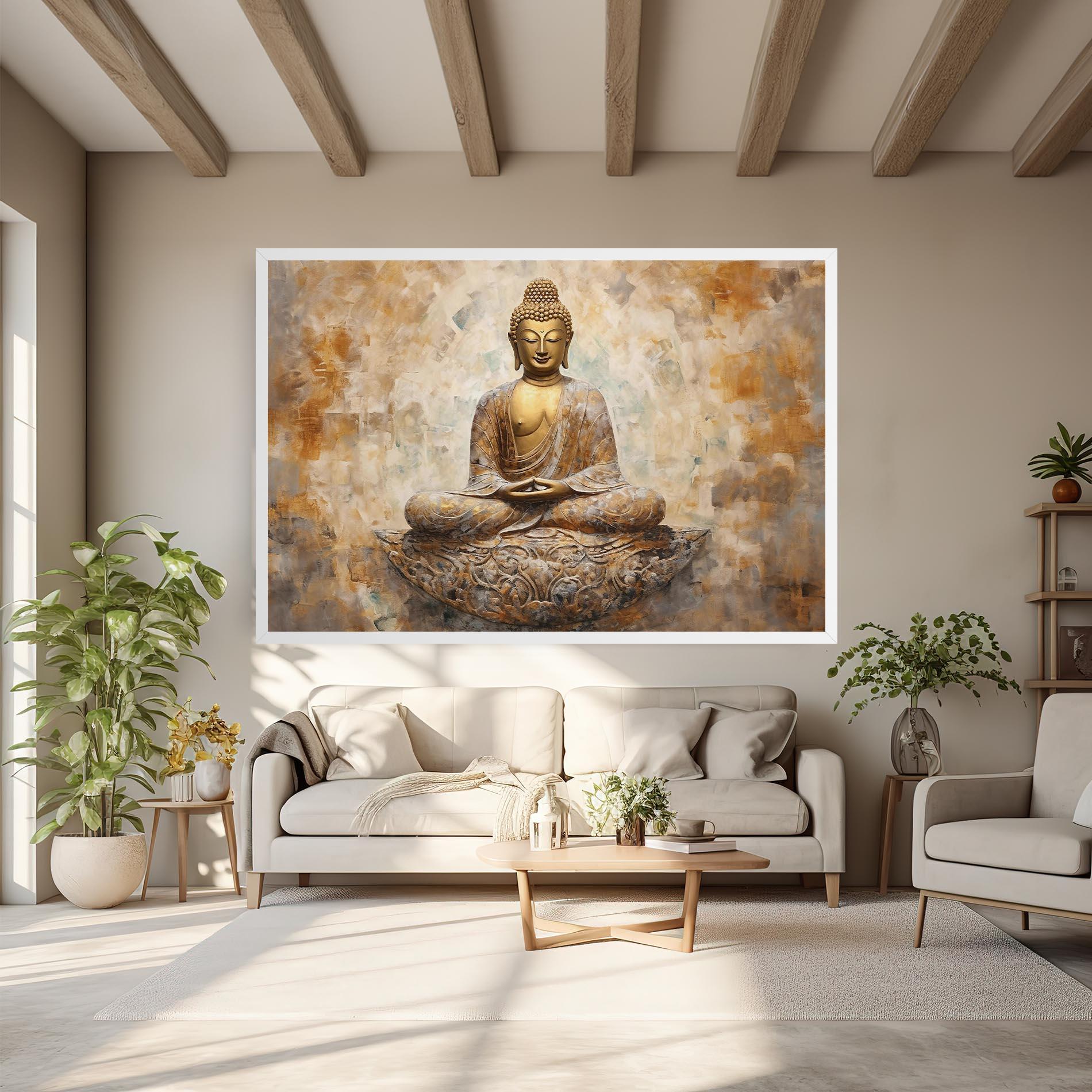 Tablou Canvas Cream Buddha Art mockup 6