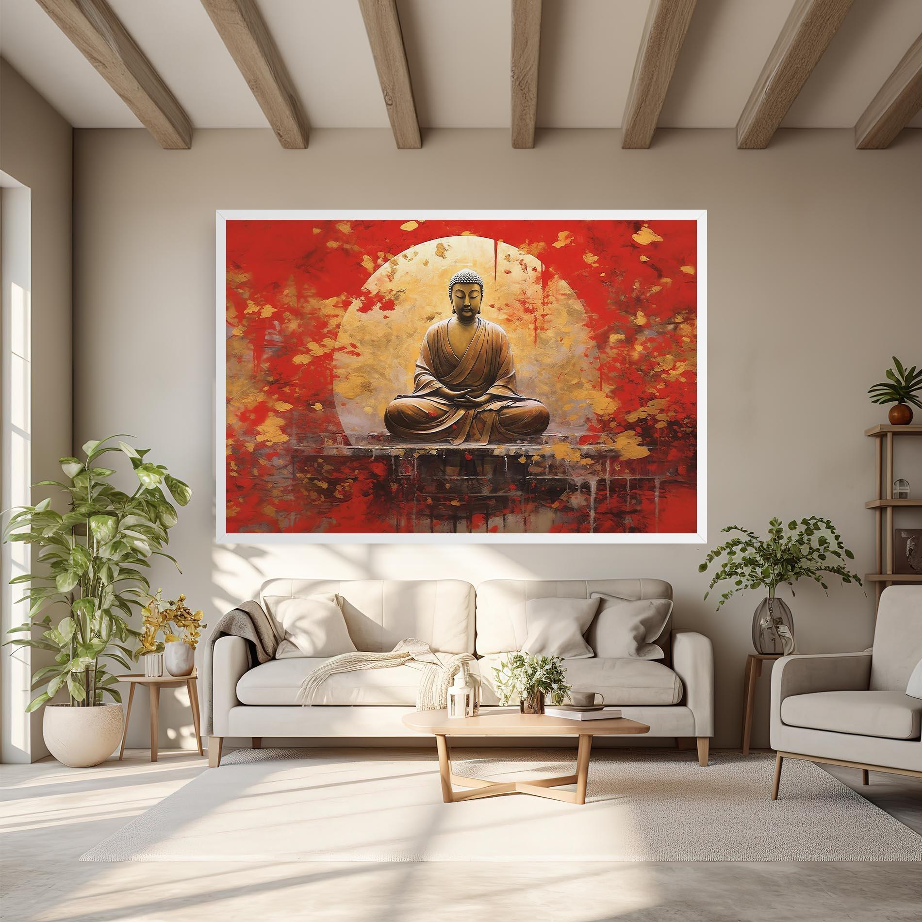 Tablou Canvas Gold Circle Buddha mockup 6