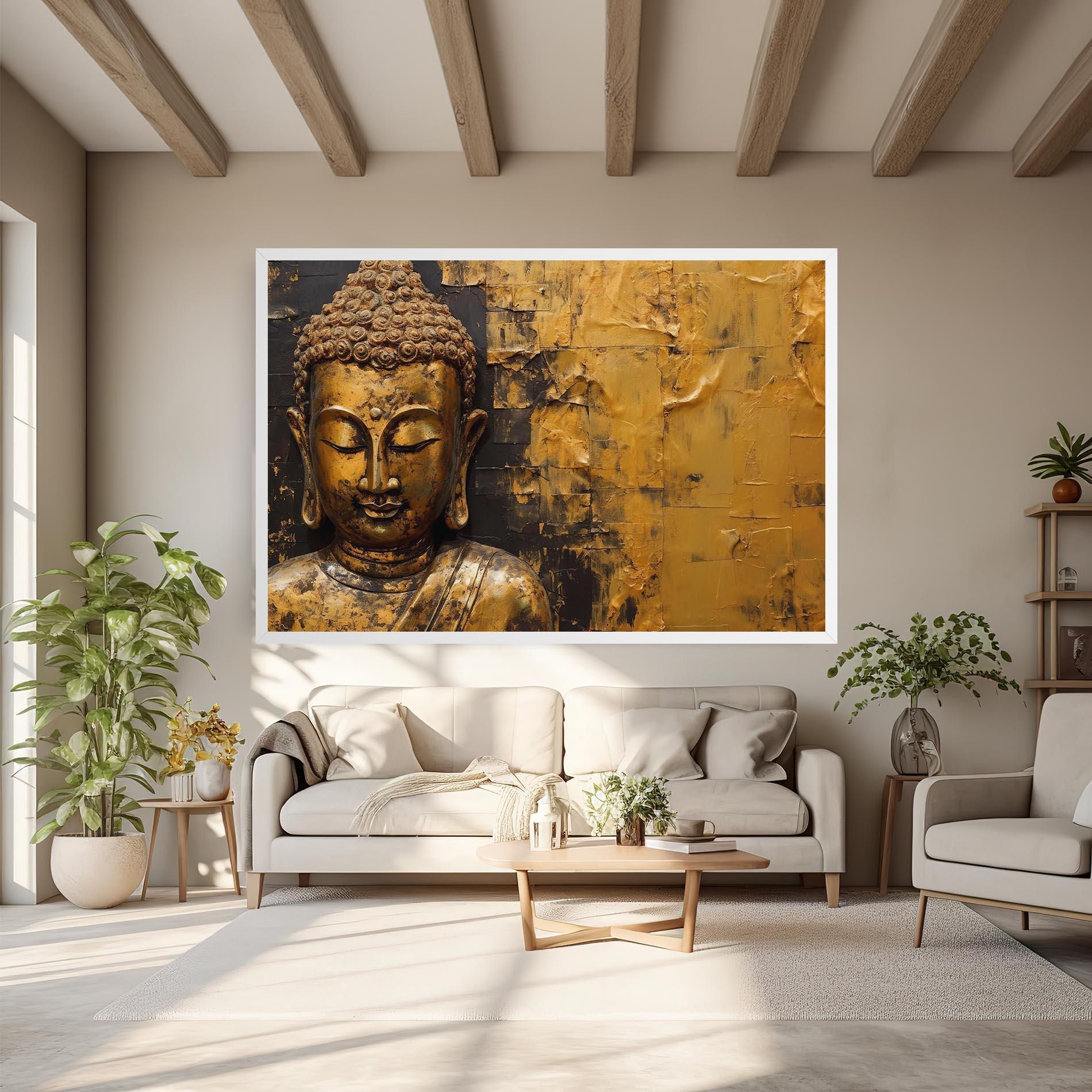 Tablou Canvas Gold Paint Buddha mockup 6