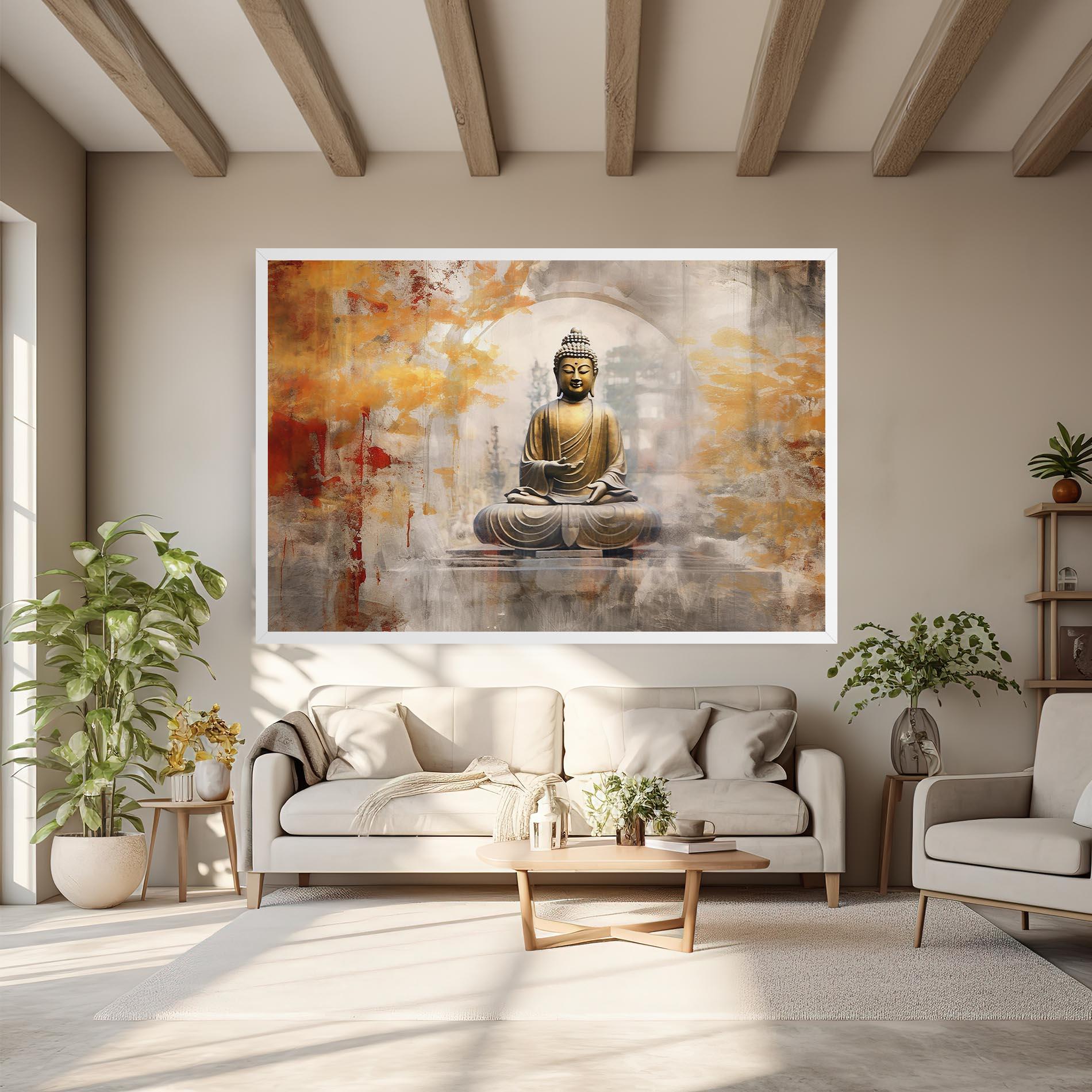 Tablou Canvas Grey Gold Buddha mockup 6