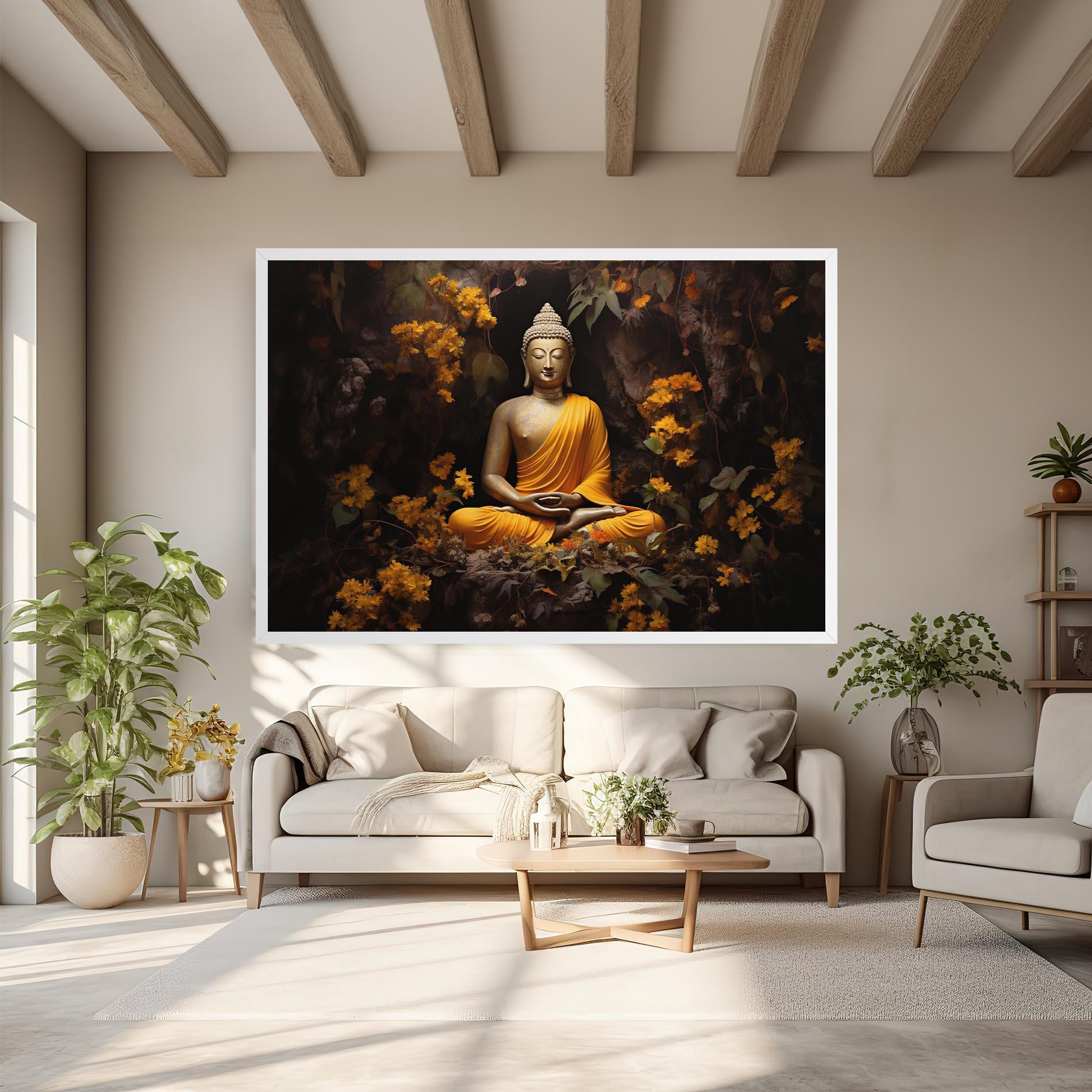 Tablou Canvas Yellow Light Buddha mockup 6