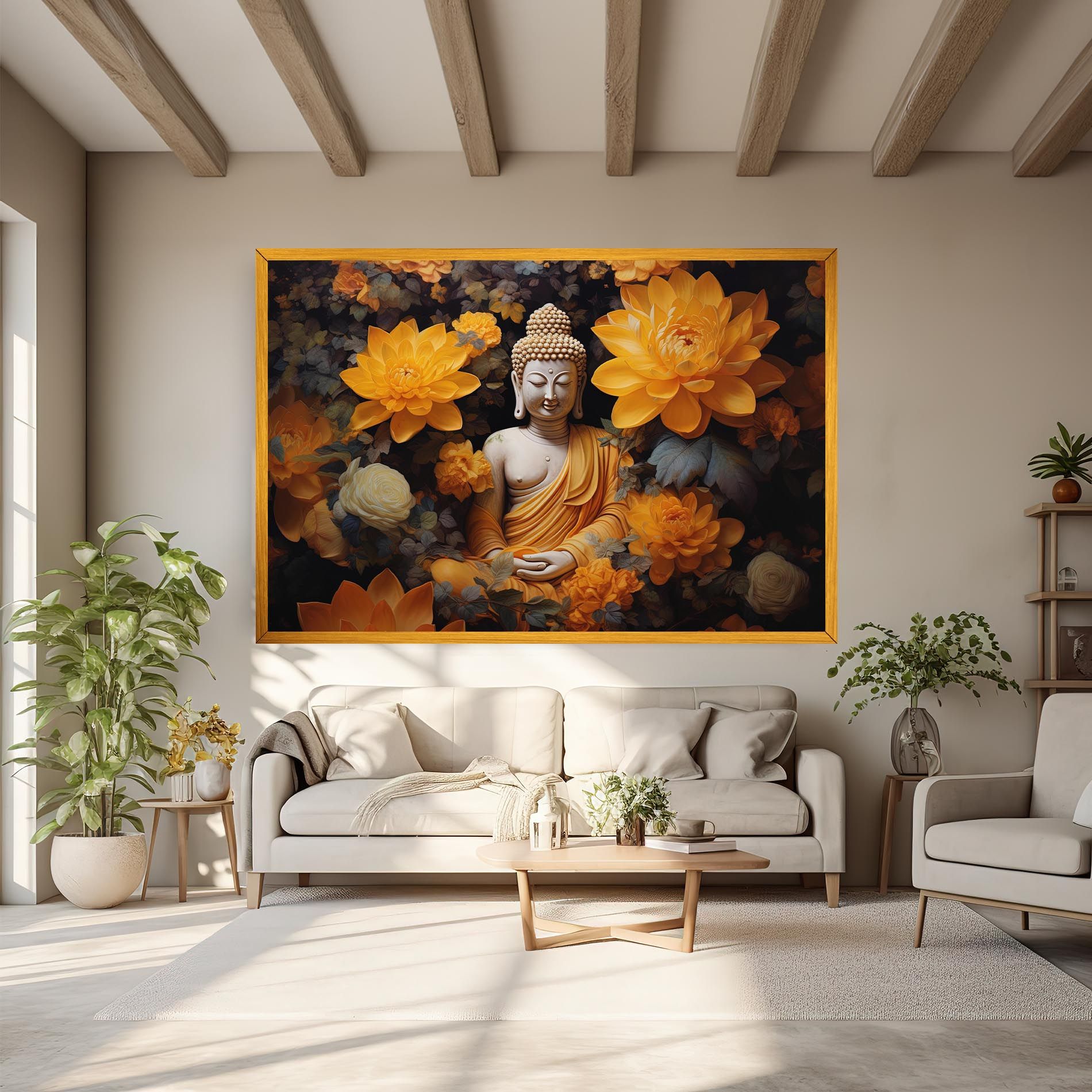 Buddha Big Flowers mockup 6