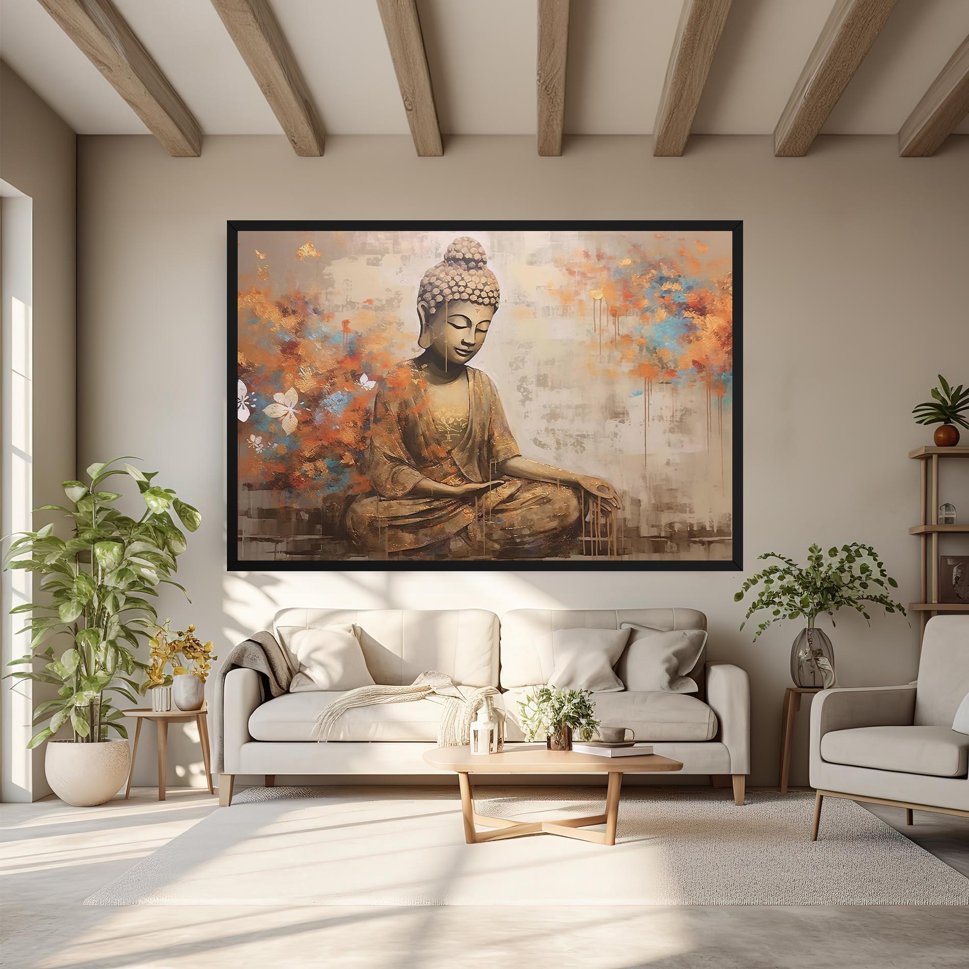 Tablou Canvas Buddha Cream Blue mockup 6