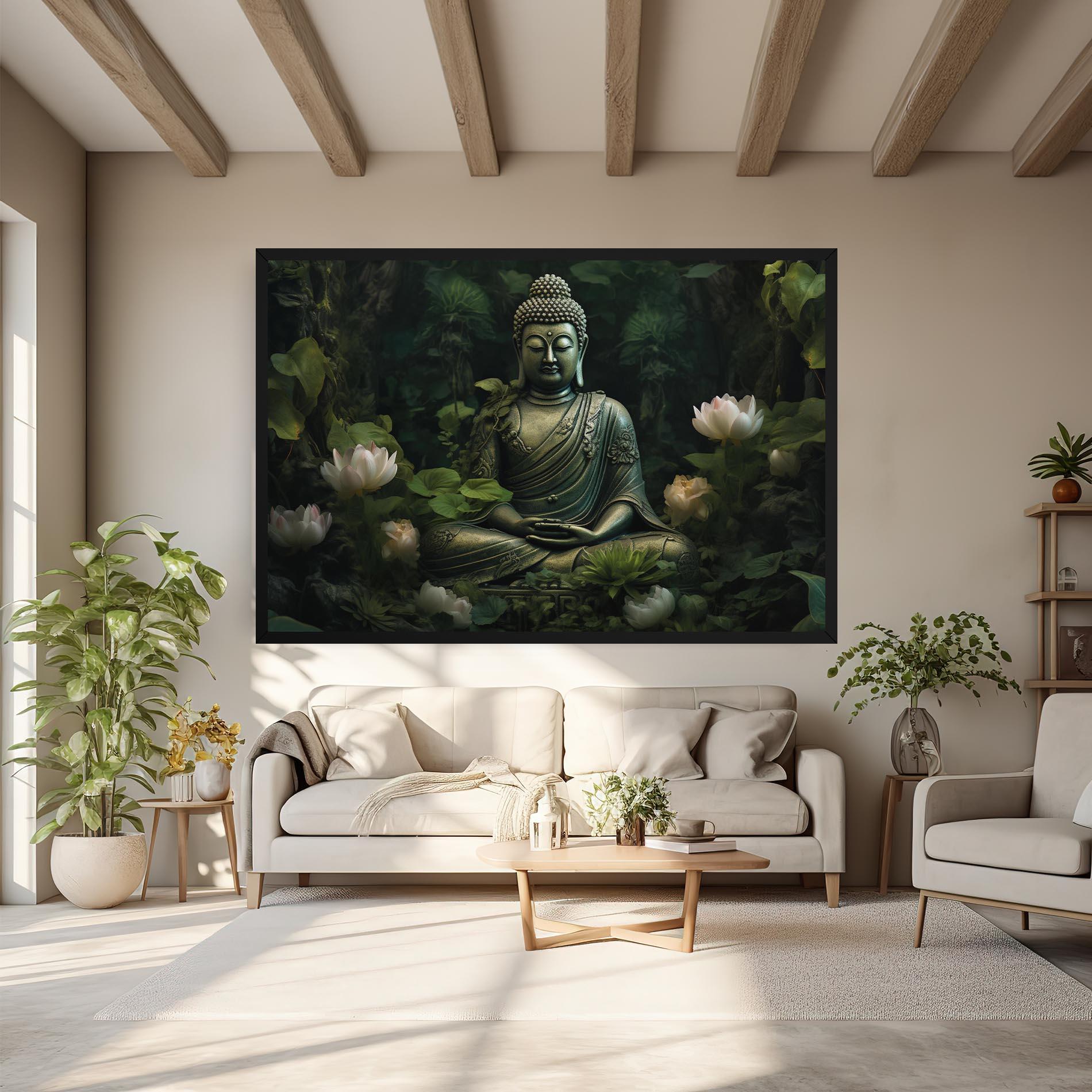 Tablou Canvas Buddha Lotus Flower mockup 6