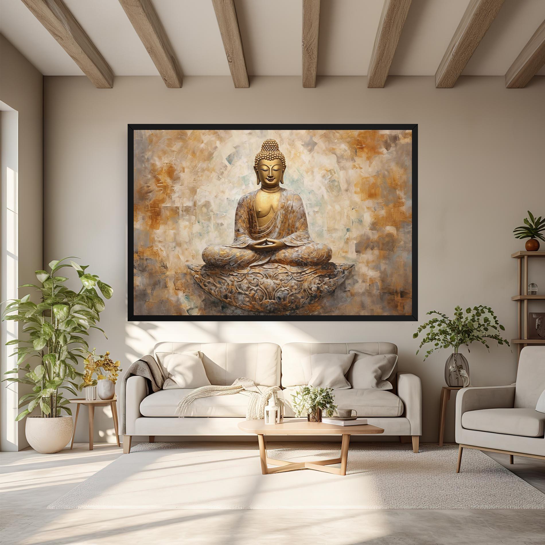 Tablou Canvas Cream Buddha Art mockup 6