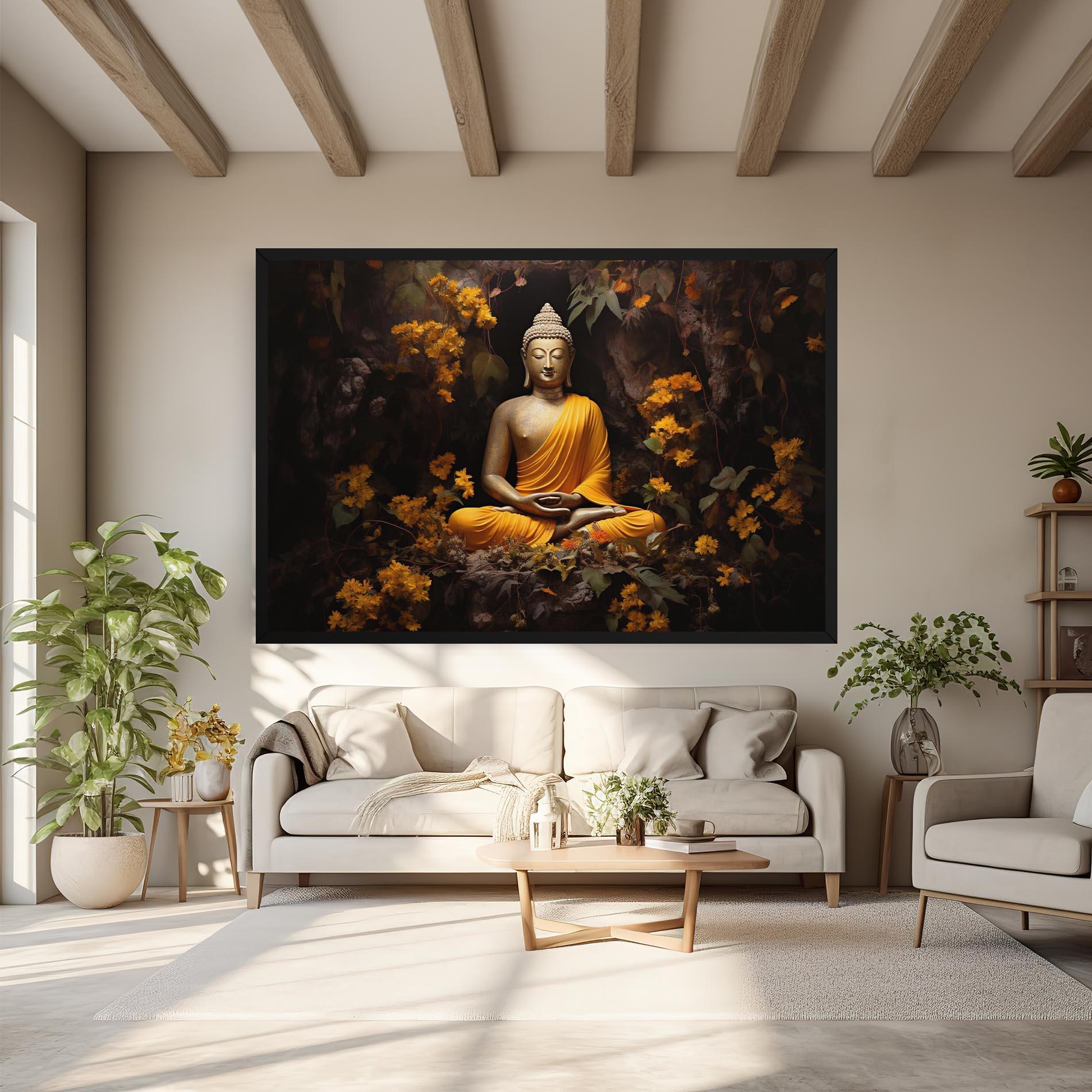 Tablou Canvas Yellow Light Buddha mockup 6