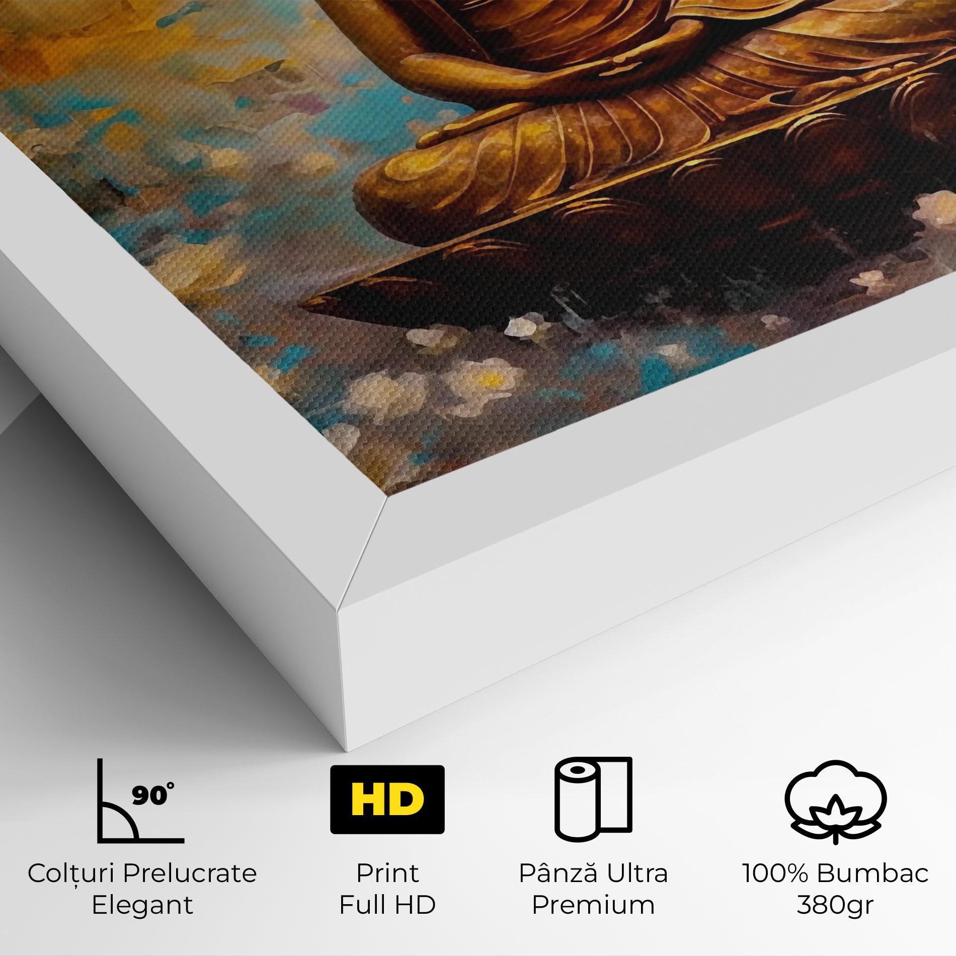 Tablou Canvas Blue Gold Buddha mockup 4