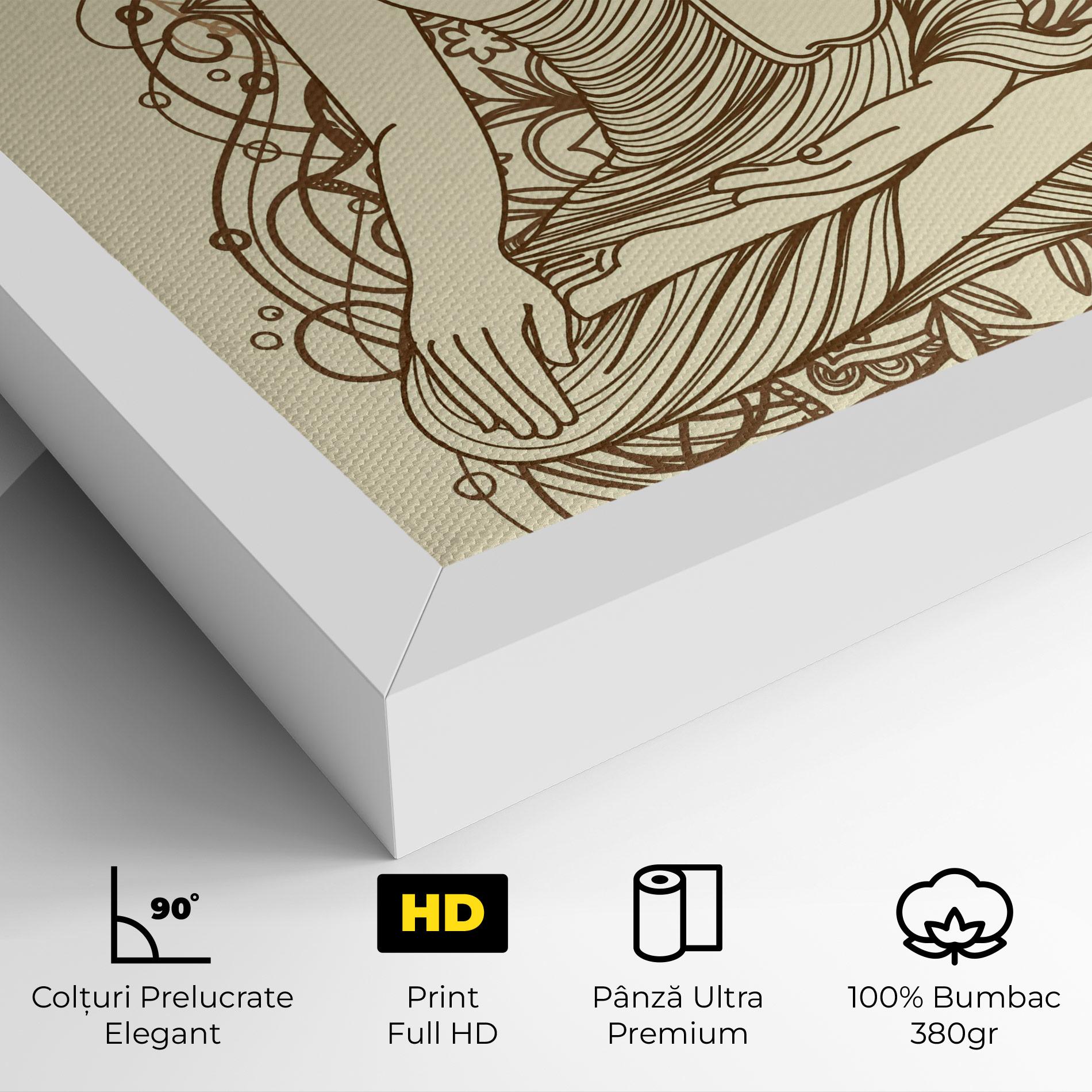 Tablou Canvas Brown Line Buddha mockup 4