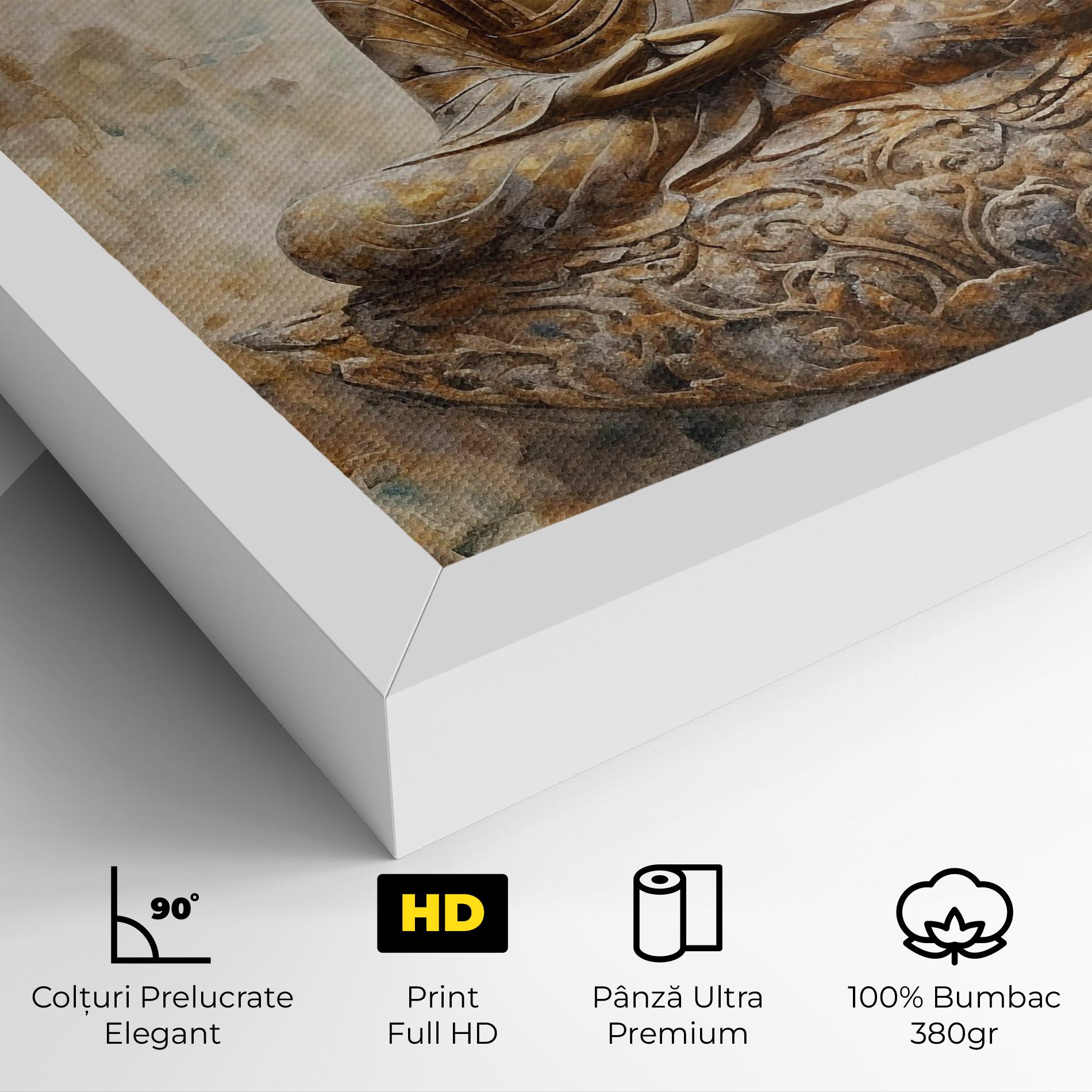 Tablou Canvas Cream Buddha Art mockup 4