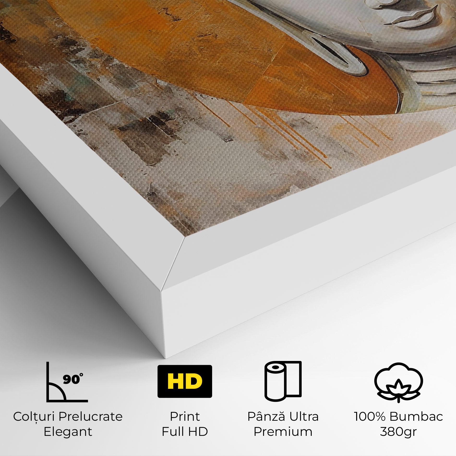 Tablou Canvas Cream Circle Buddha mockup 4