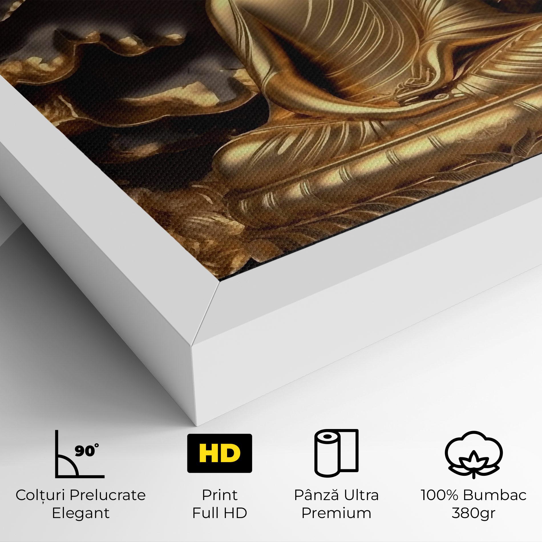 Tablou Canvas Gold 3d Buddha mockup 4