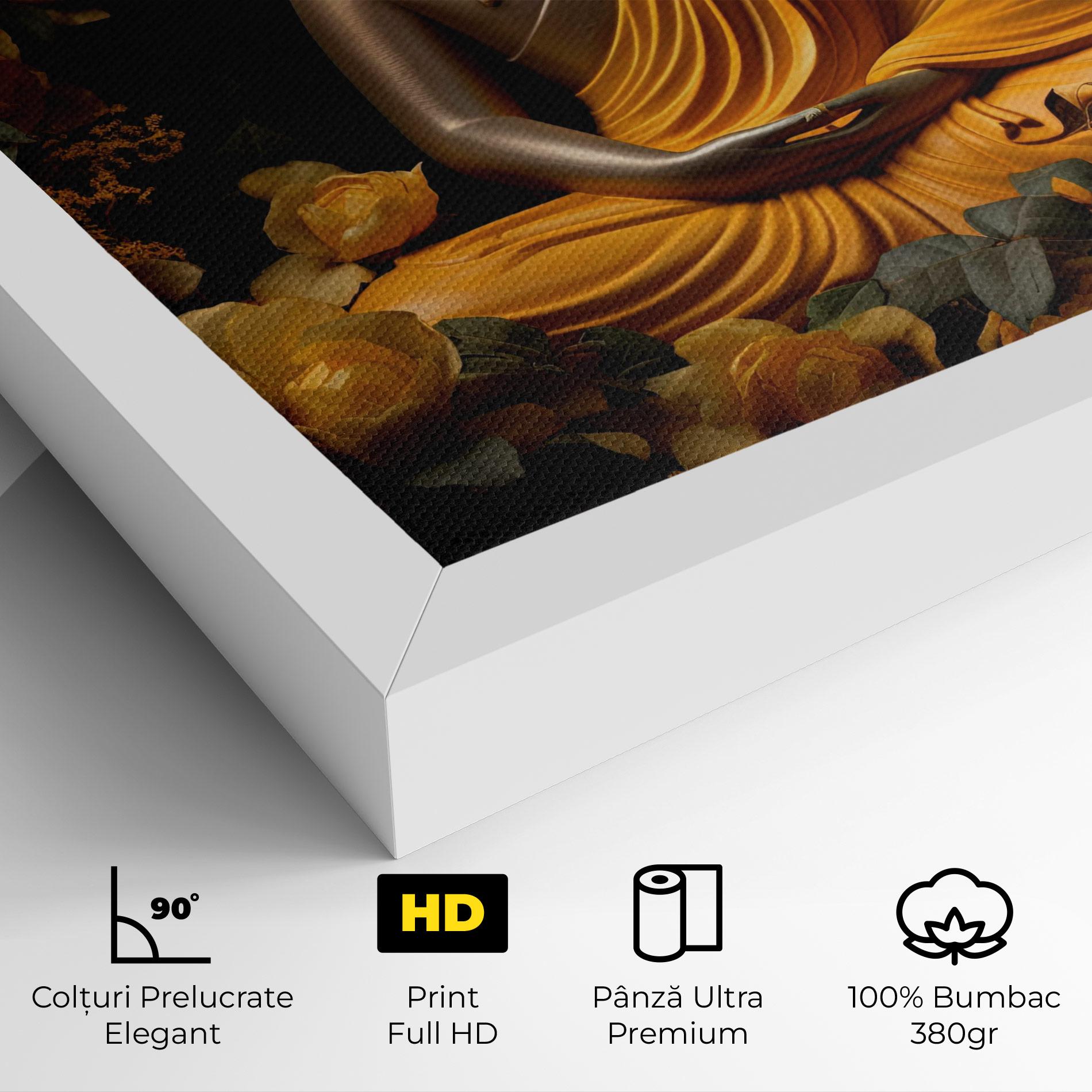 Tablou Canvas Gold Buddha Flower mockup 4