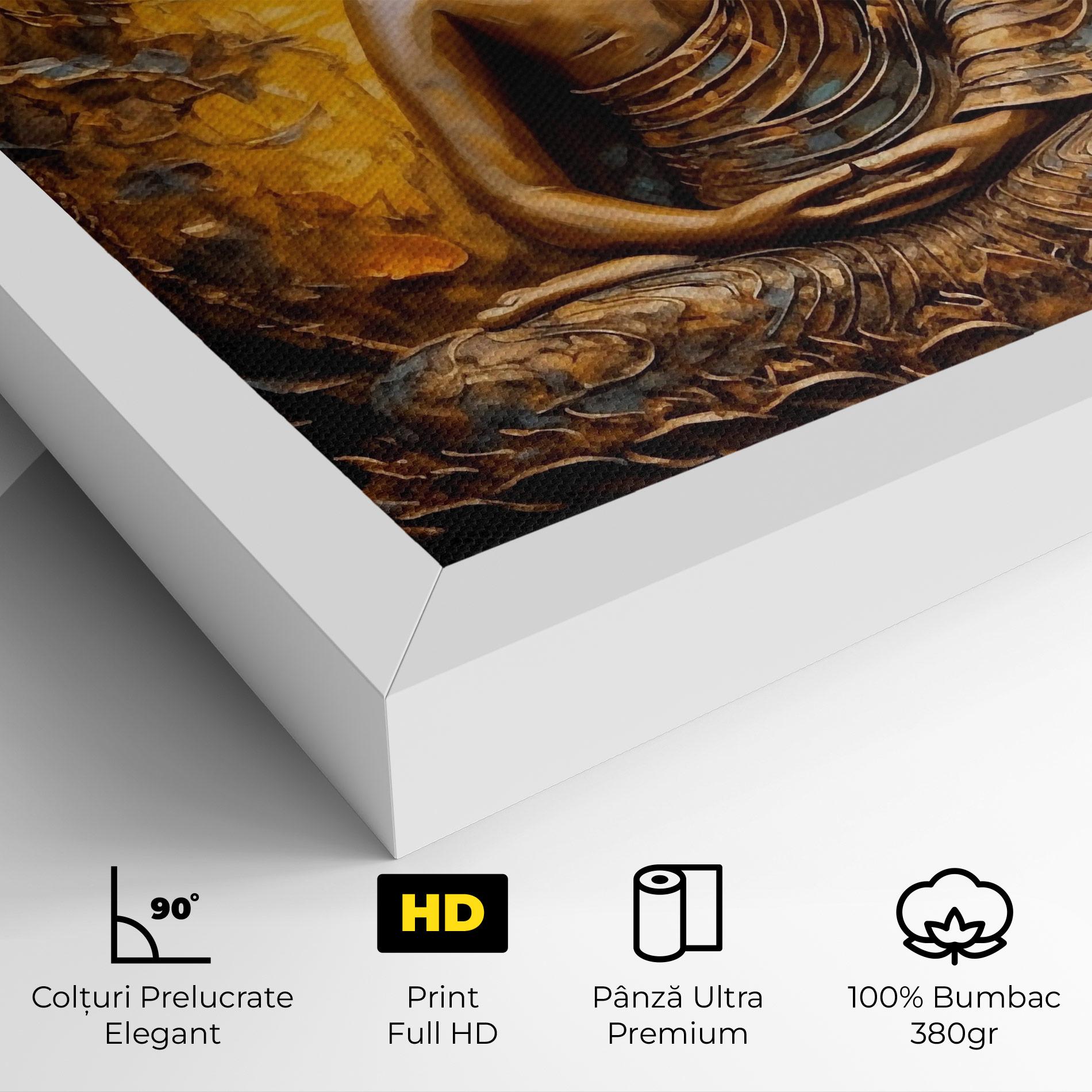 Tablou Canvas Gold Grey Buddha mockup 4
