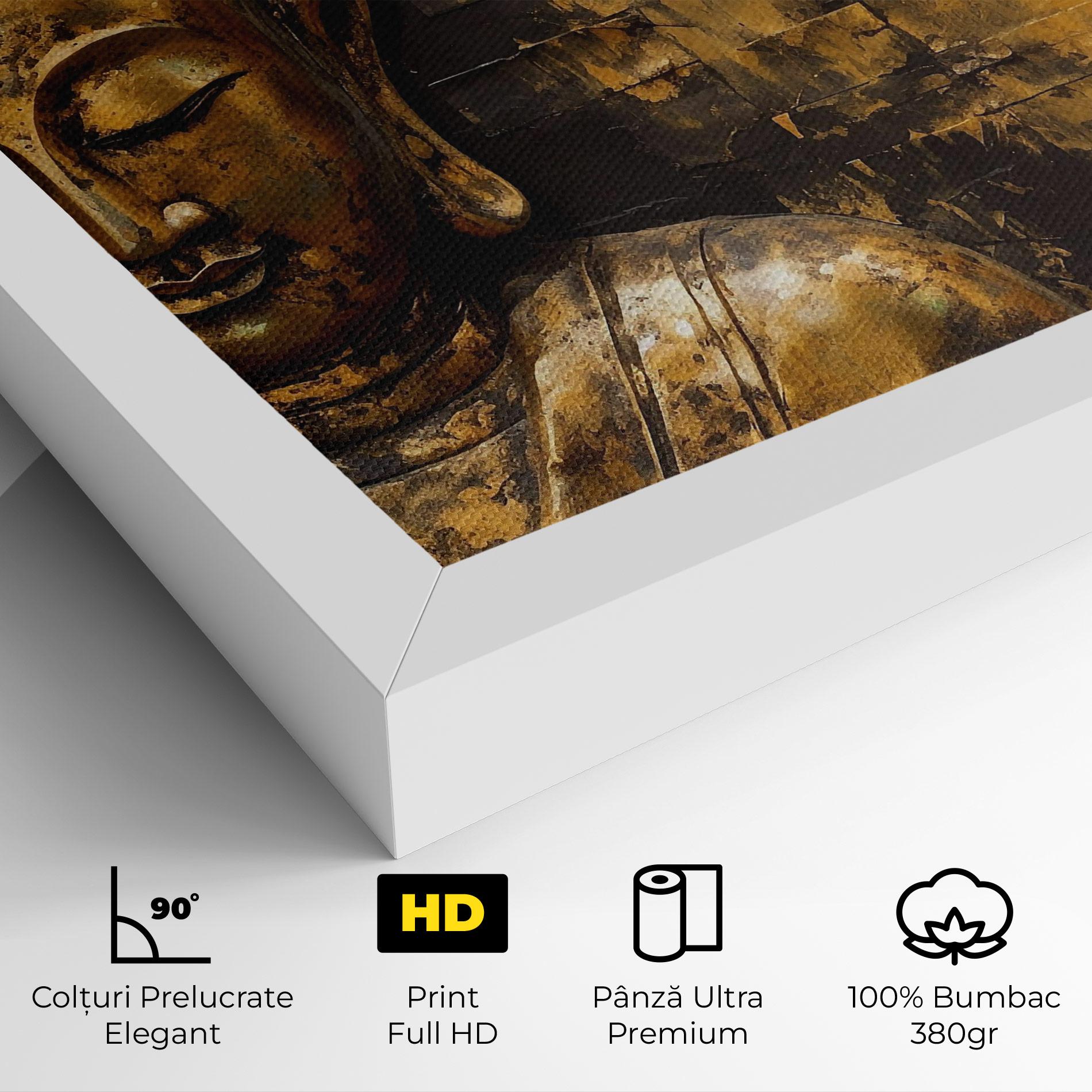 Tablou Canvas Gold Paint Buddha mockup 4