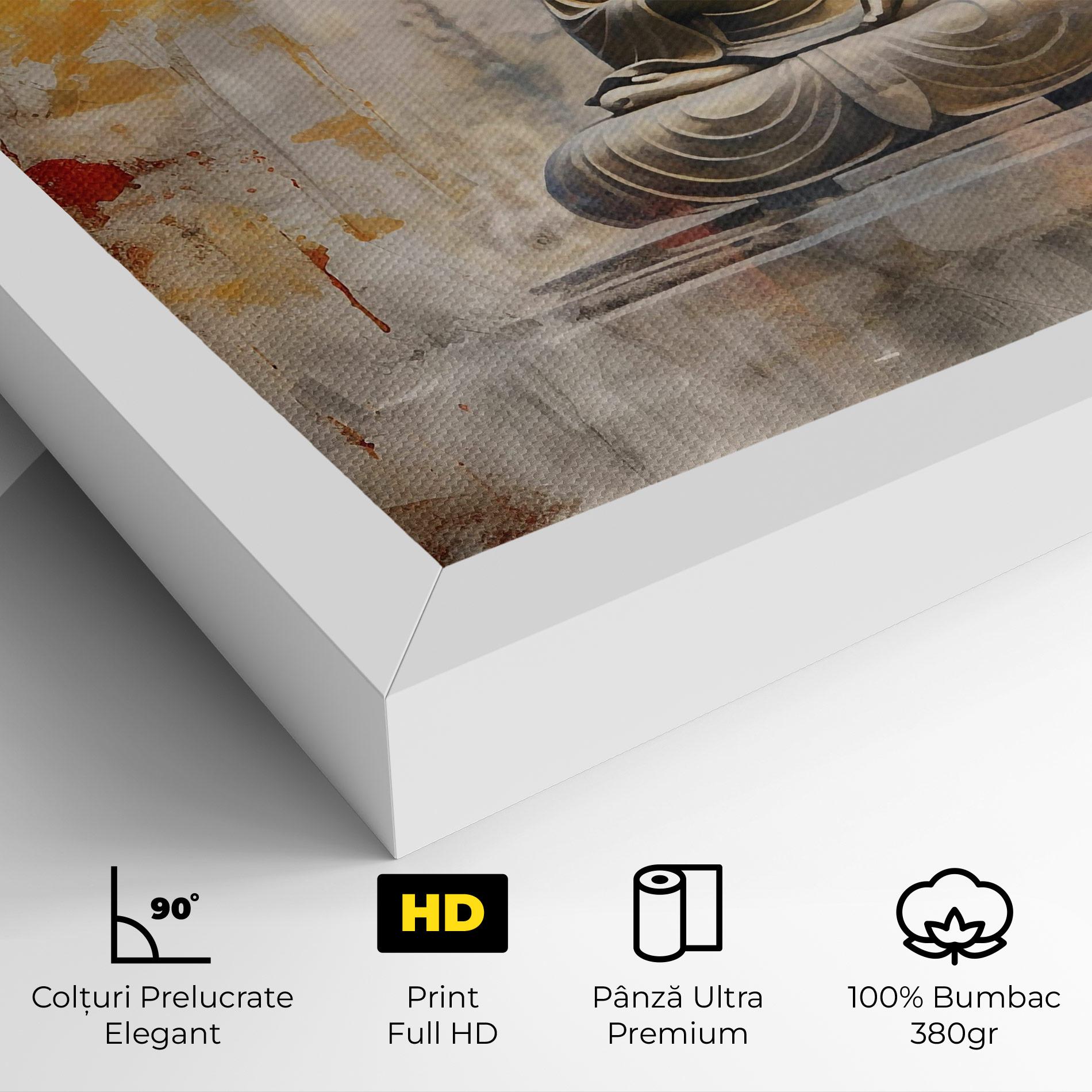 Tablou Canvas Grey Gold Buddha mockup 4