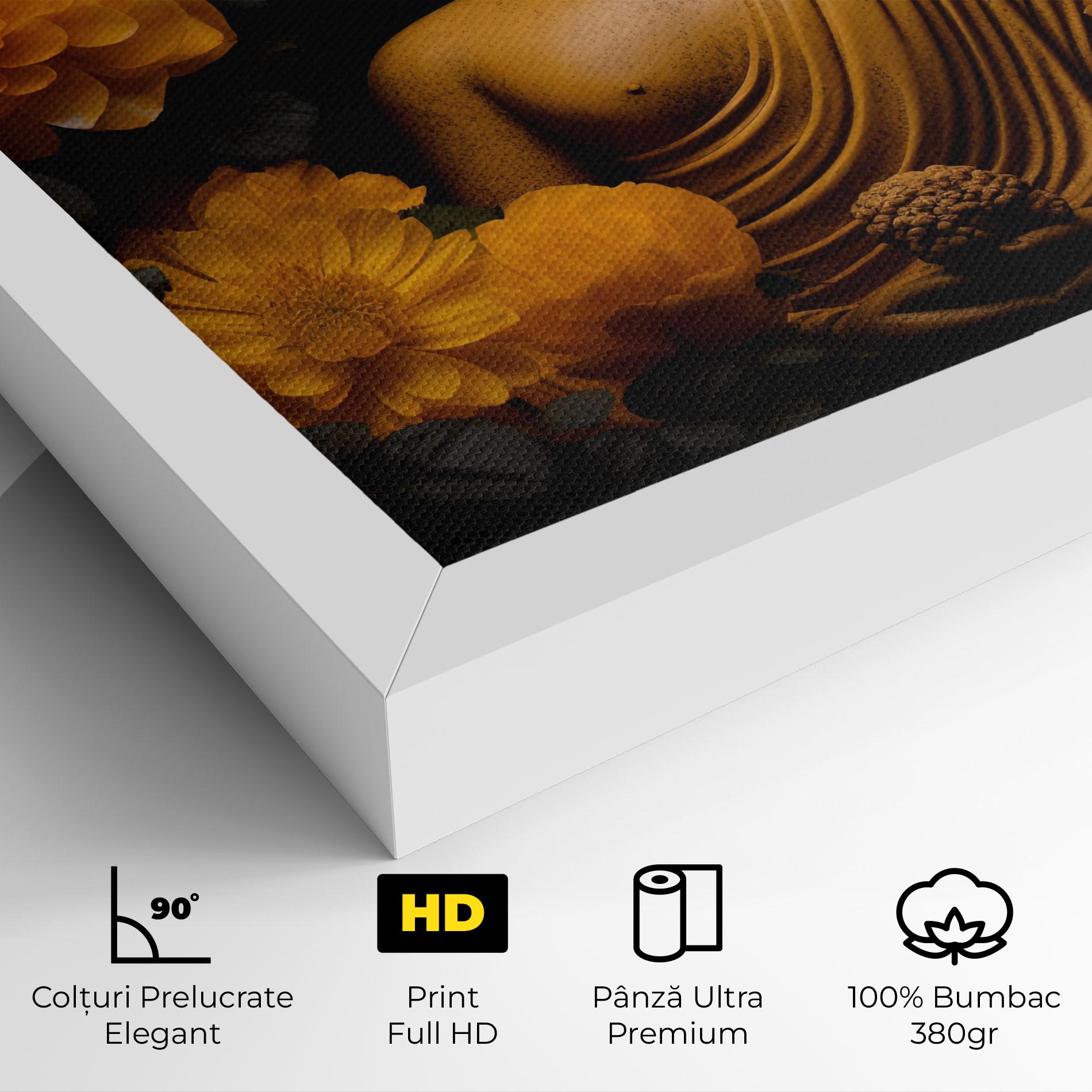 Tablou Canvas Vecteezy_buddha Statue Surrounded By Yellow Flowers Ai Generated_27745002_860 mockup 4