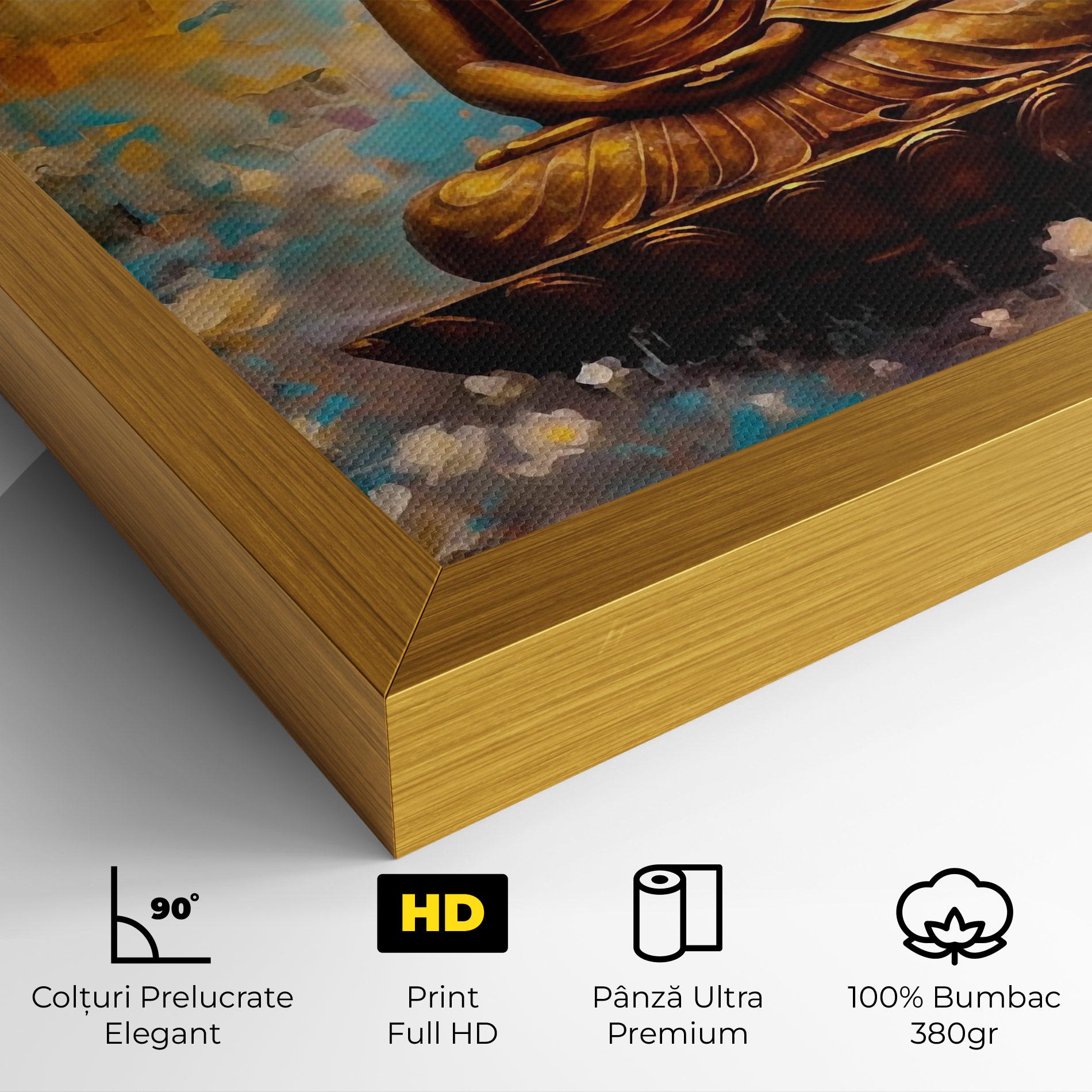 Tablou Canvas Blue Gold Buddha mockup 4