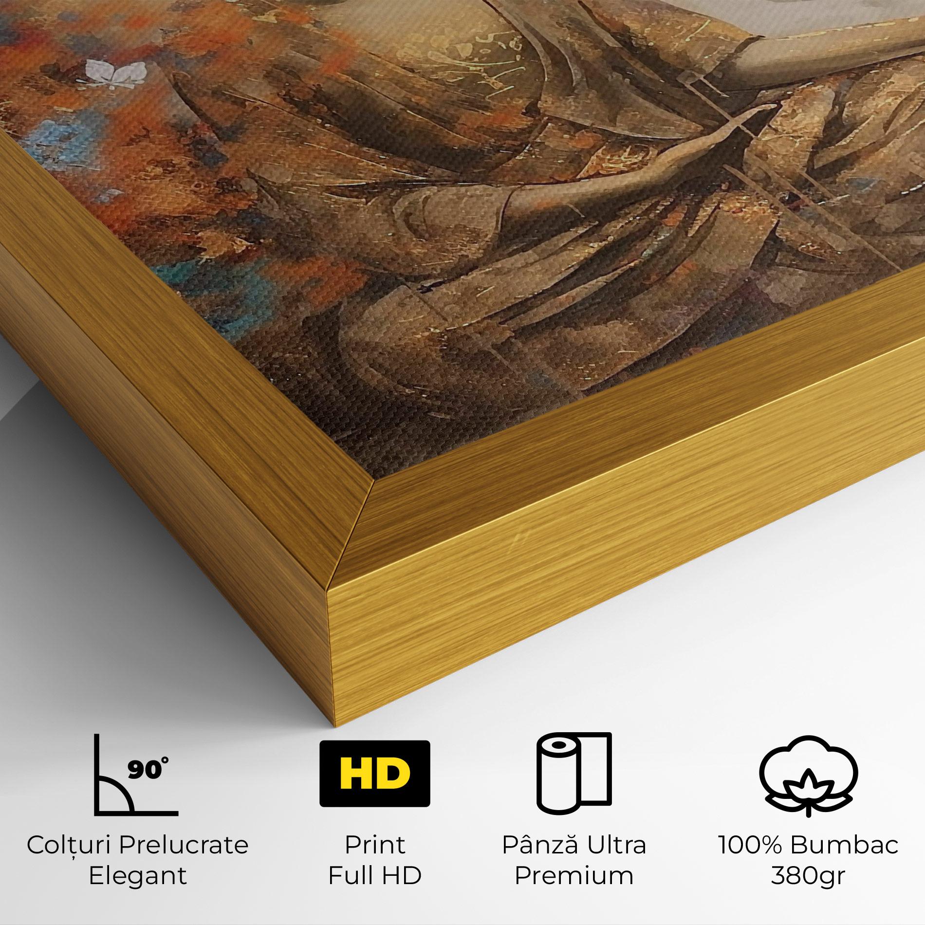 Tablou Canvas Buddha Cream Blue mockup 4