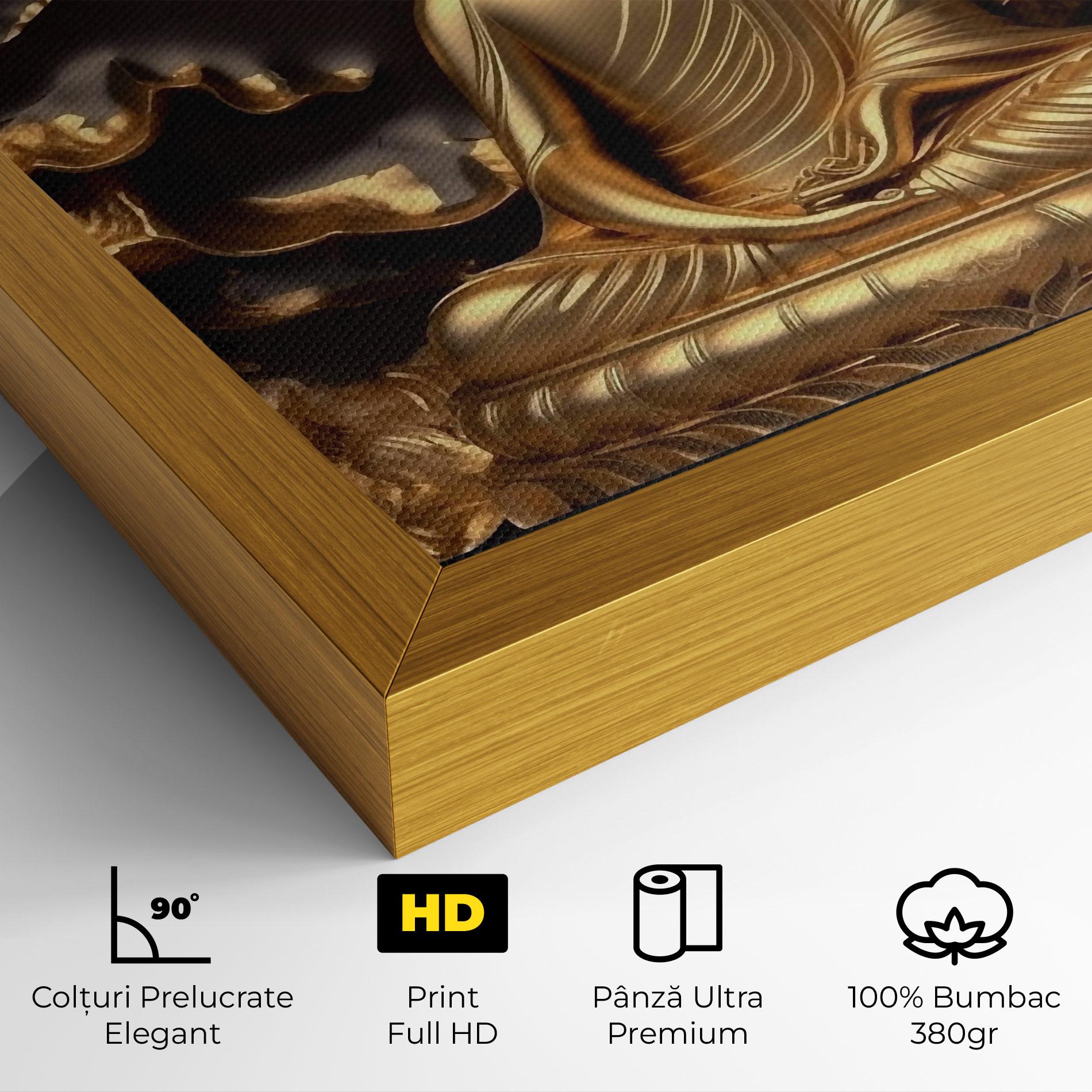 Tablou Canvas Gold 3d Buddha mockup 4