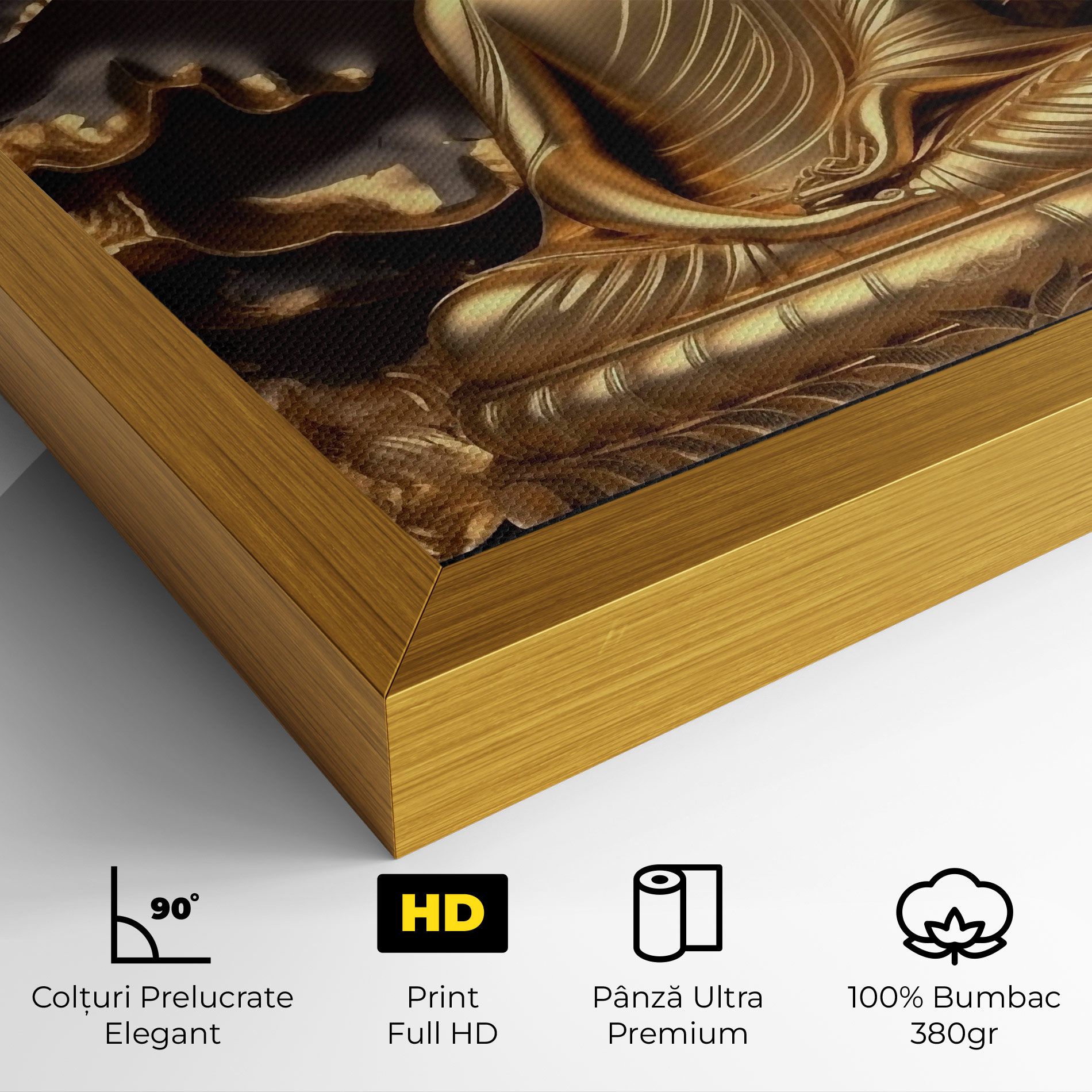 Gold 3d Buddha mockup 4