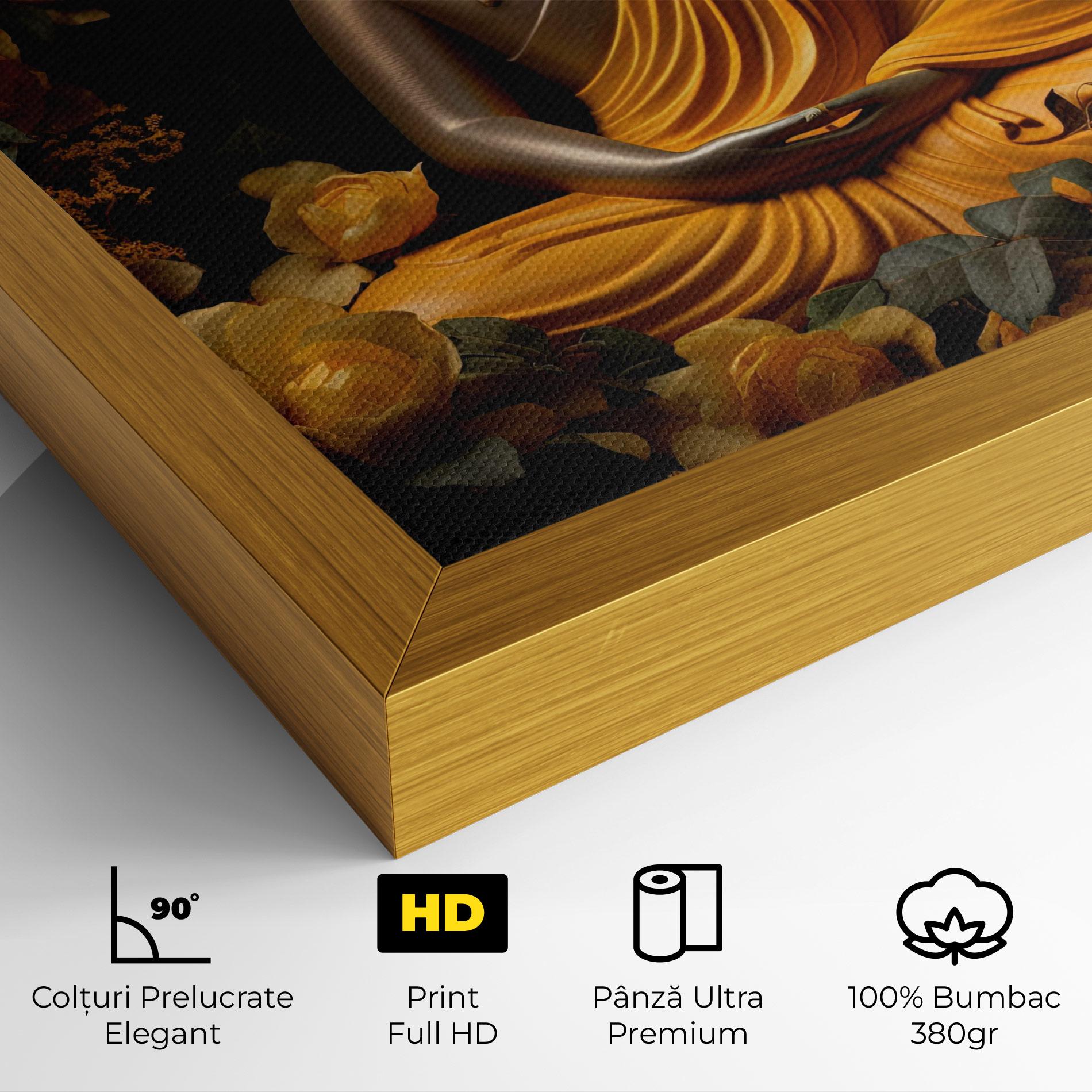 Tablou Canvas Gold Buddha Flower mockup 4