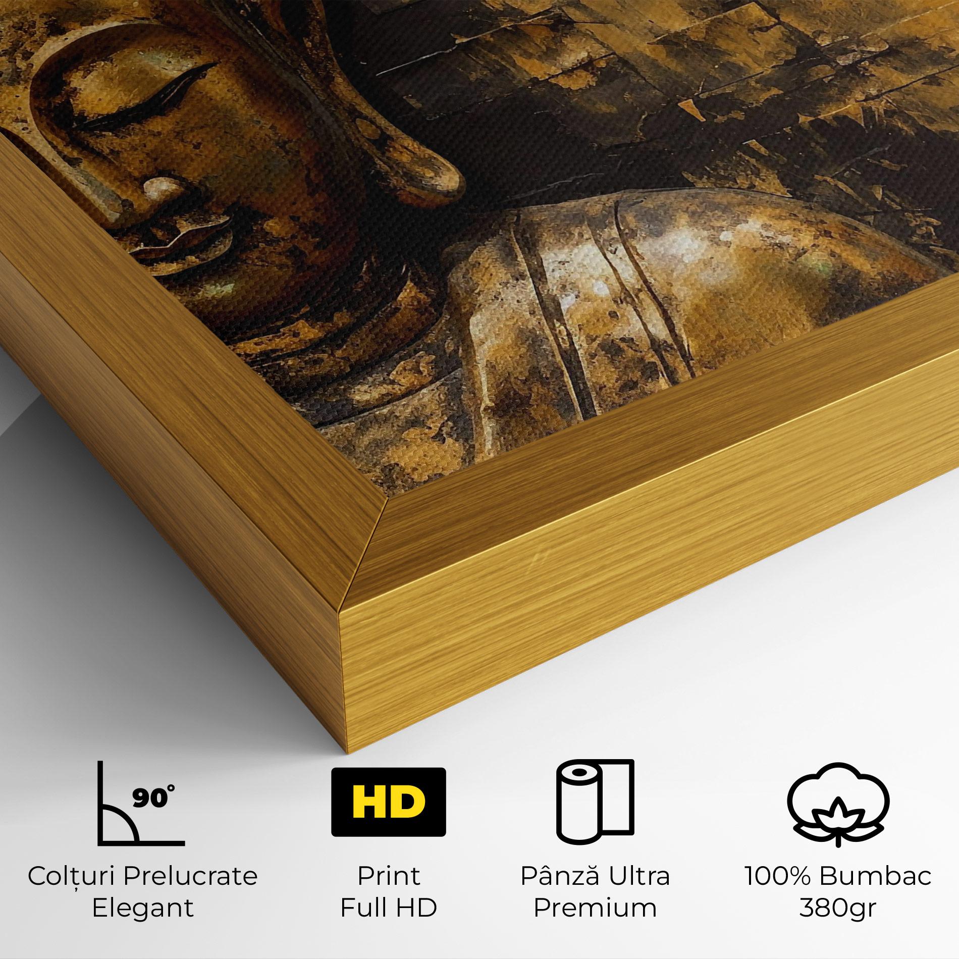 Tablou Canvas Gold Paint Buddha mockup 4