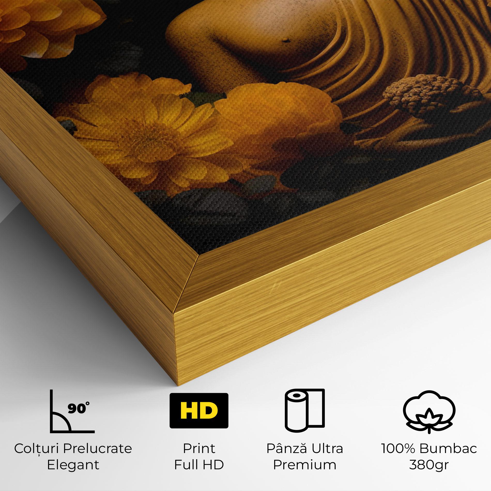 Tablou Canvas Vecteezy_buddha Statue Surrounded By Yellow Flowers Ai Generated_27745002_860 mockup 4