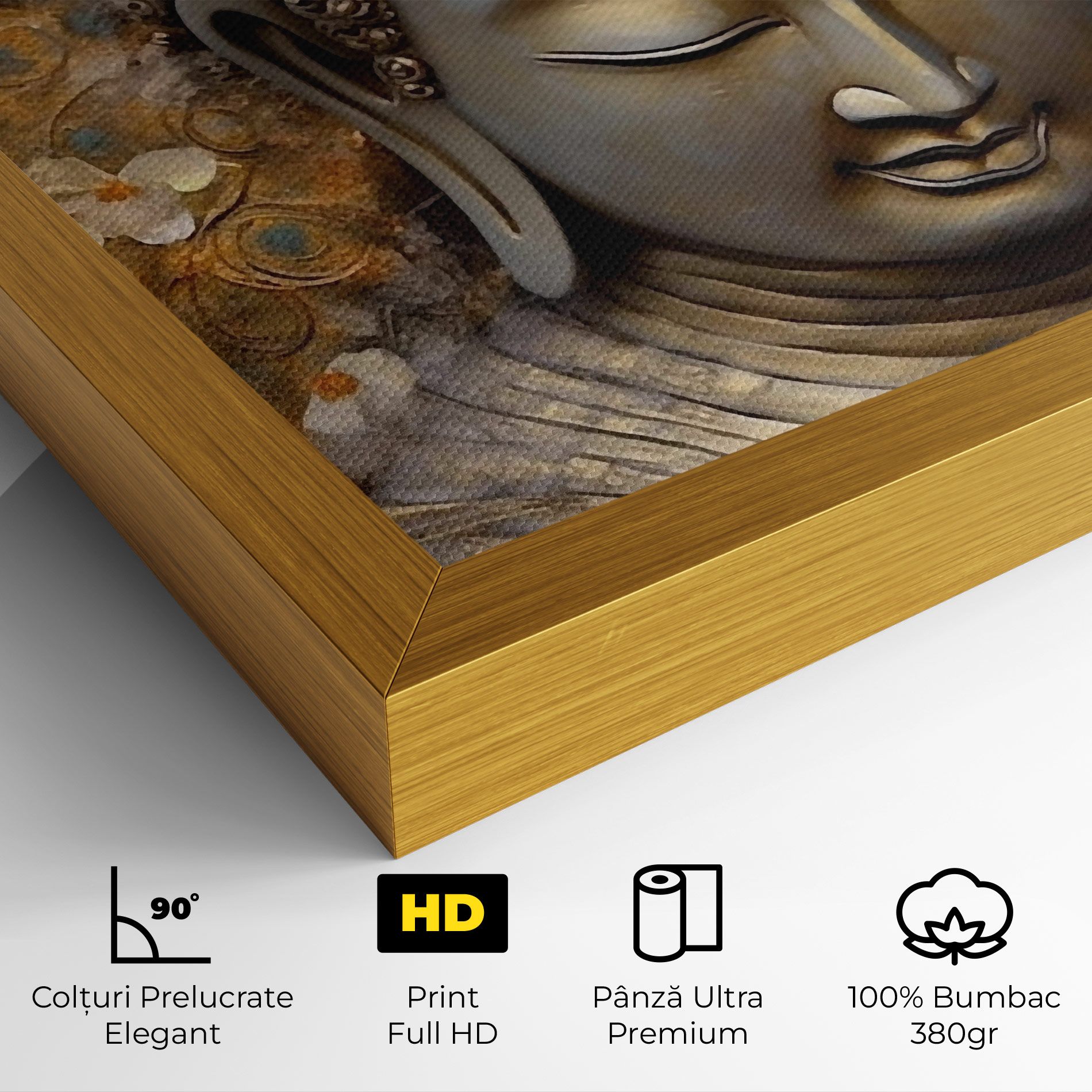 White Flower Buddha Art mockup 4