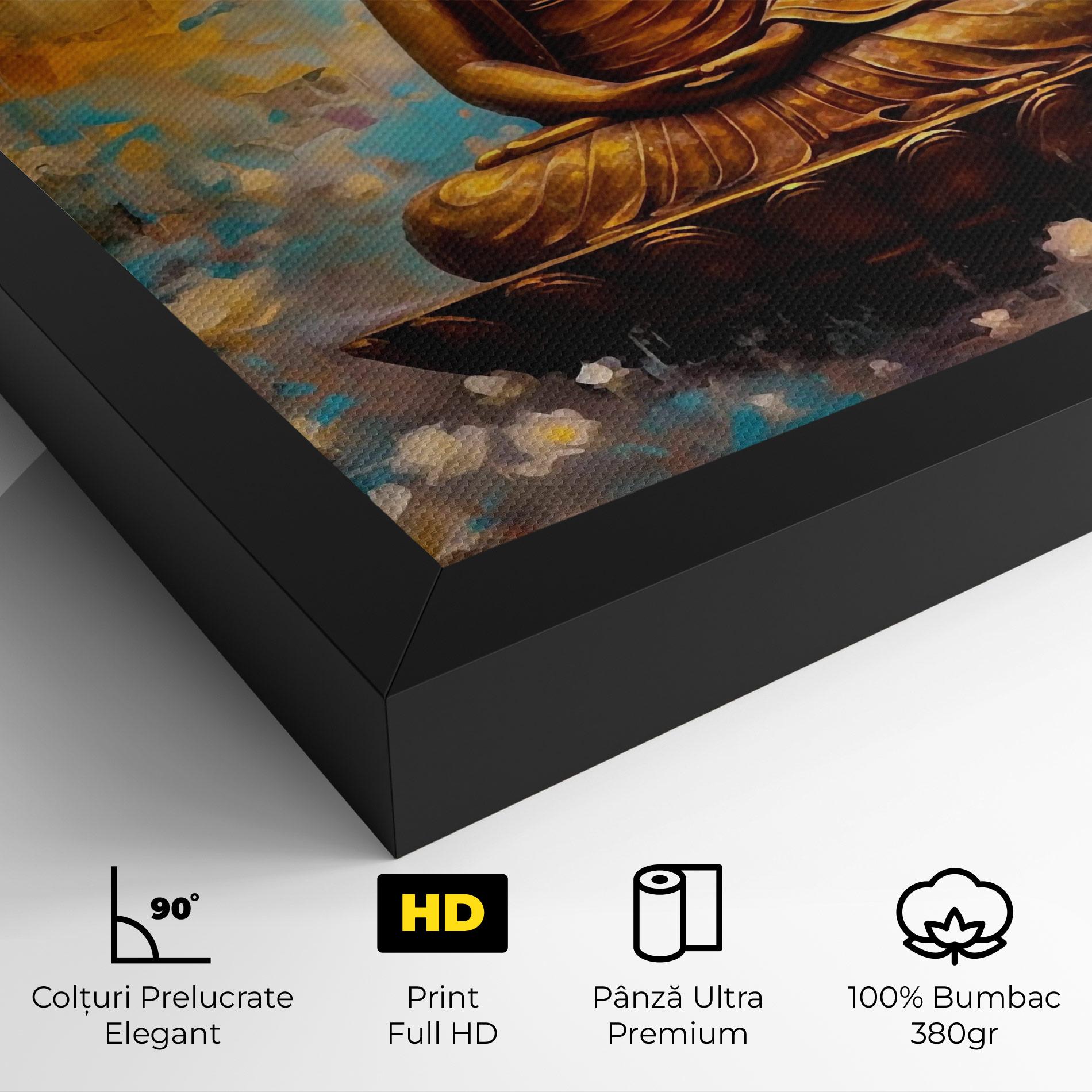 Tablou Canvas Blue Gold Buddha mockup 4