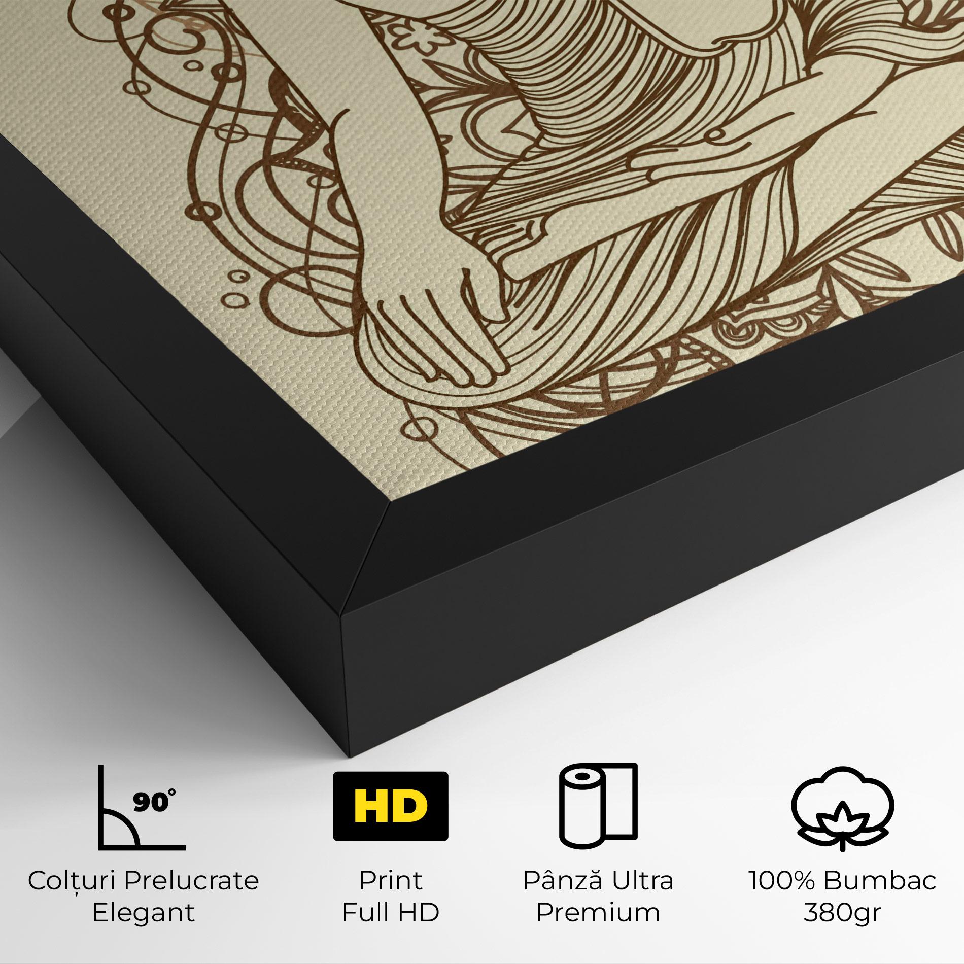 Tablou Canvas Brown Line Buddha mockup 4