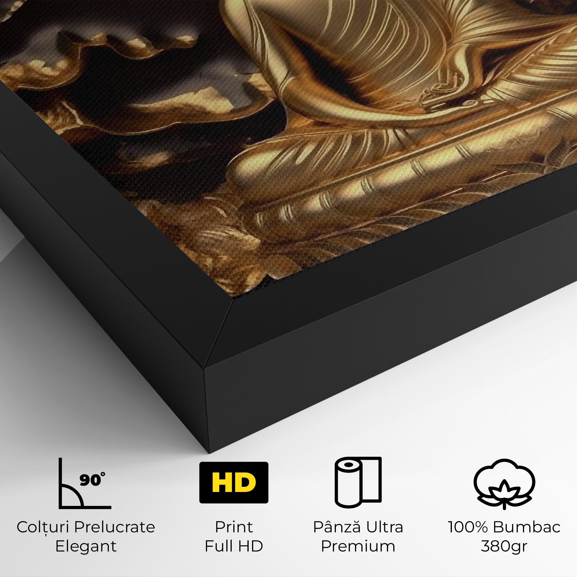 Tablou Canvas Gold 3d Buddha mockup 4