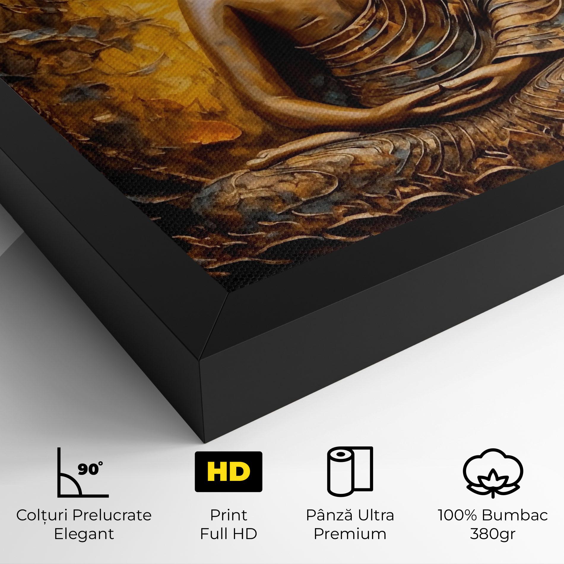 Tablou Canvas Gold Grey Buddha mockup 4