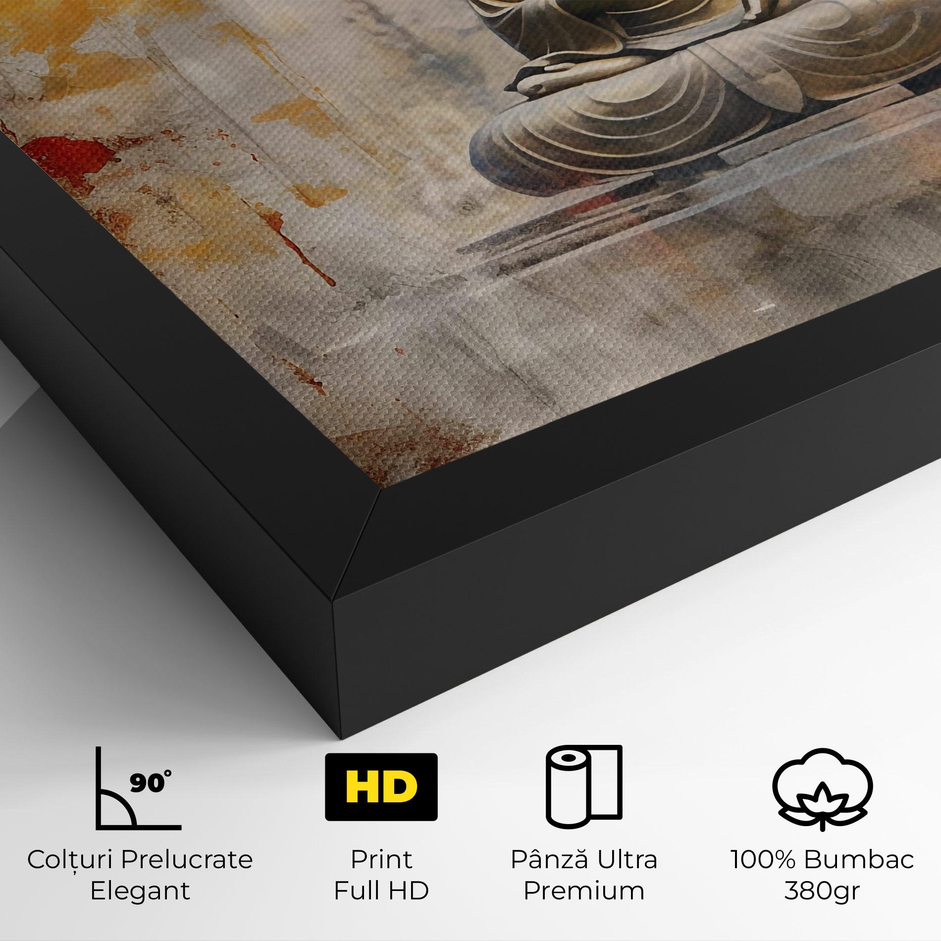 Tablou Canvas Grey Gold Buddha mockup 4