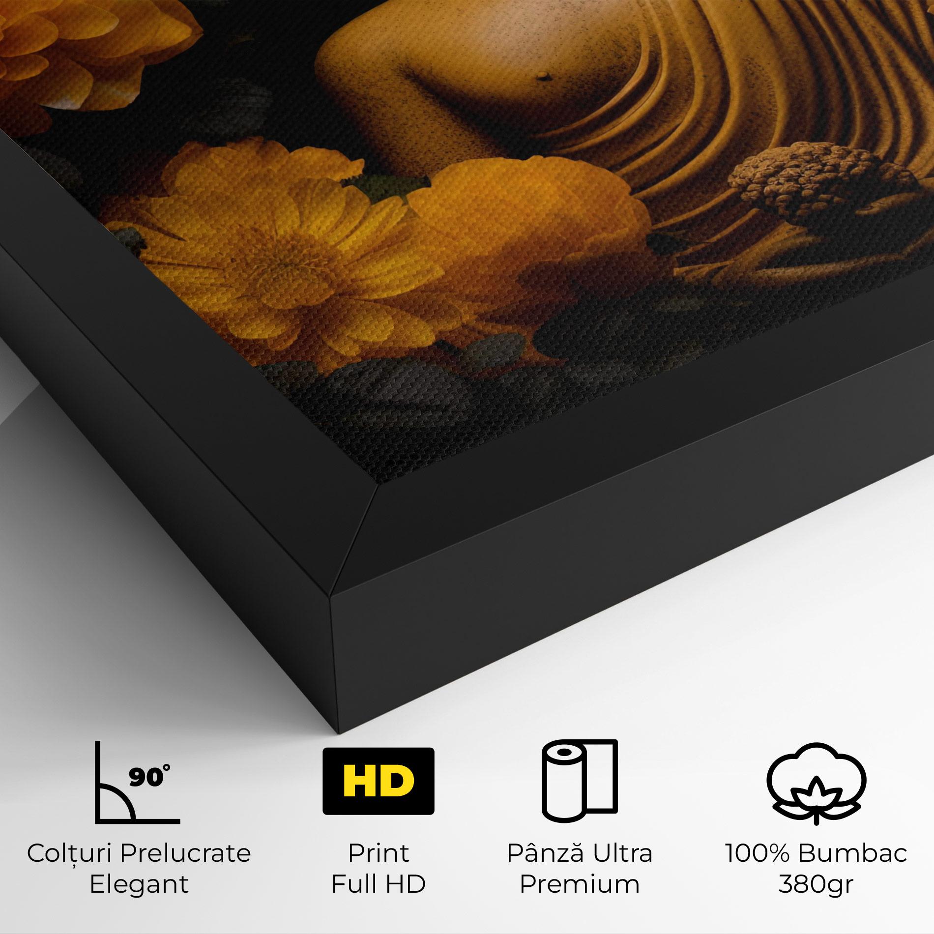 Tablou Canvas Vecteezy_buddha Statue Surrounded By Yellow Flowers Ai Generated_27745002_860 mockup 4