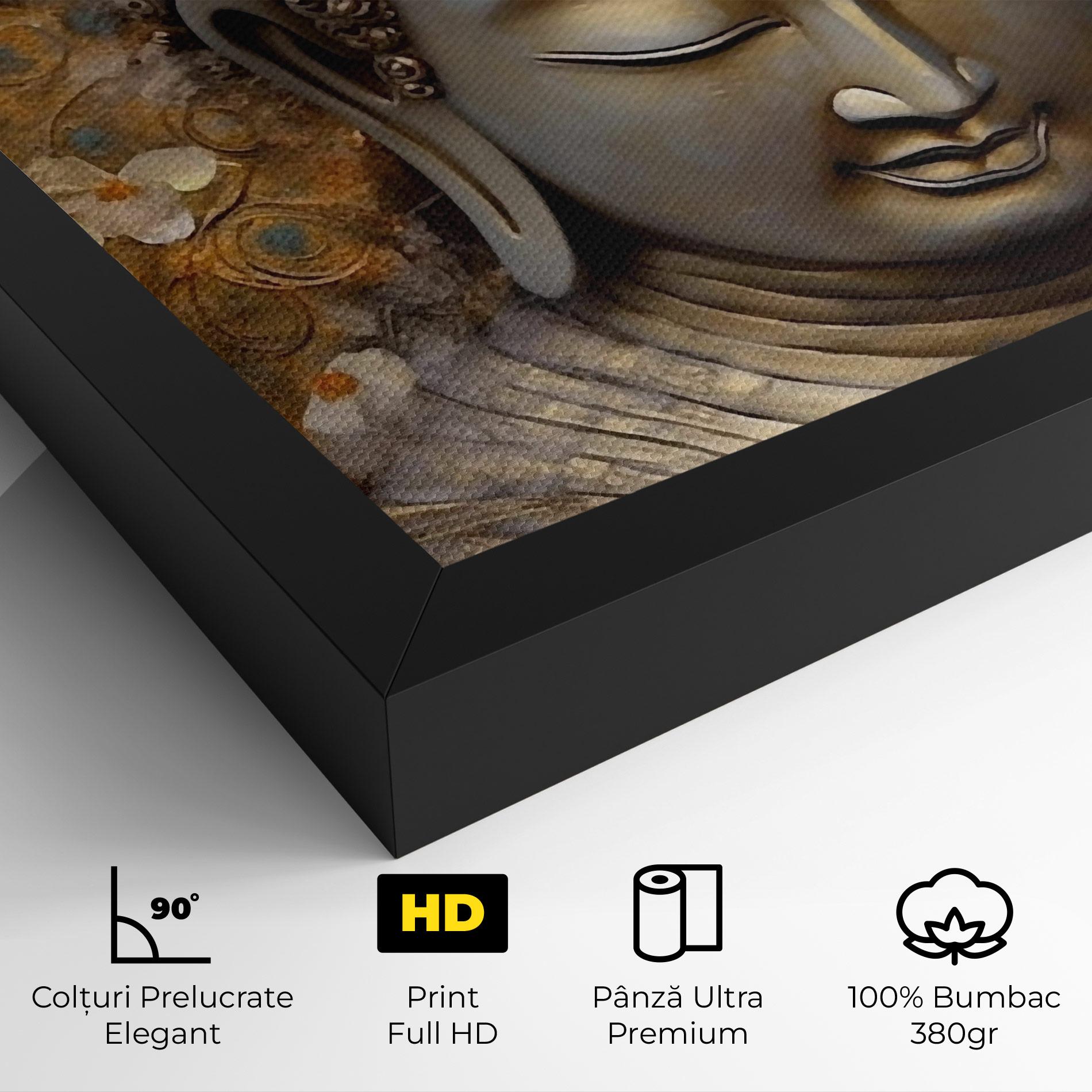 Tablou Canvas White Flower Buddha Art mockup 4