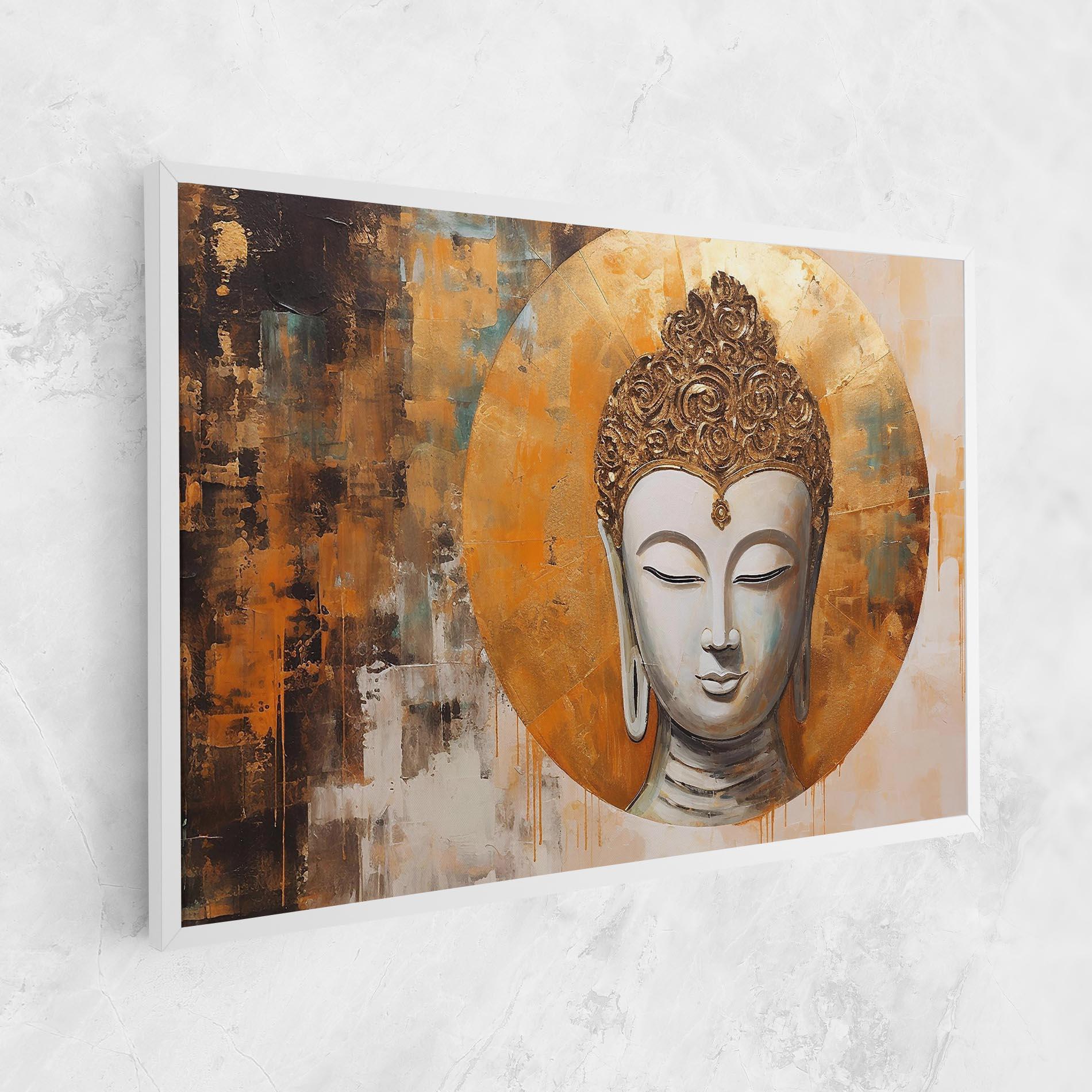 Tablou Canvas Cream Circle Buddha mockup 1