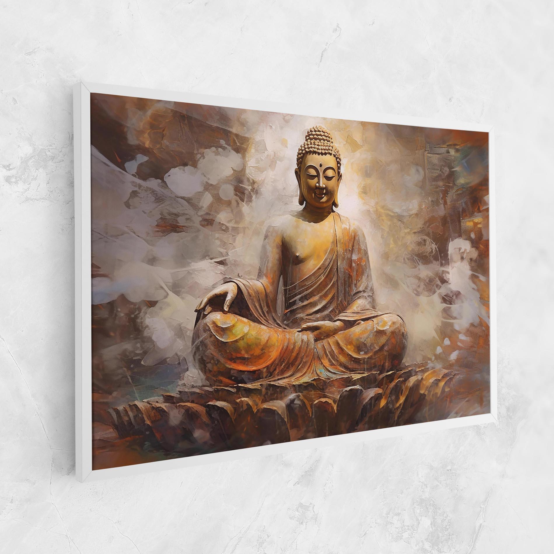 Tablou Canvas Cream Orange Buddha mockup 1