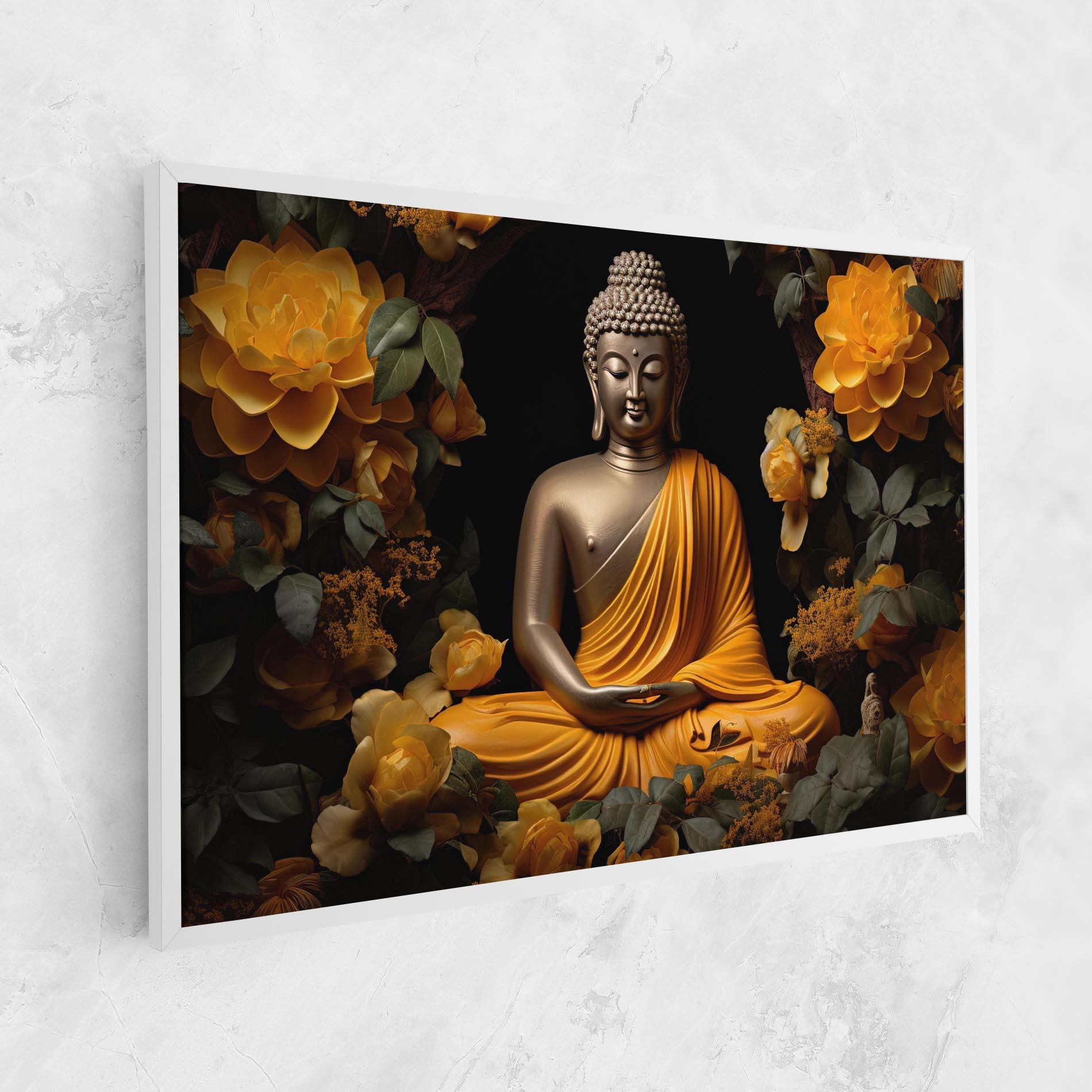 Tablou Canvas Gold Buddha Flower mockup 1