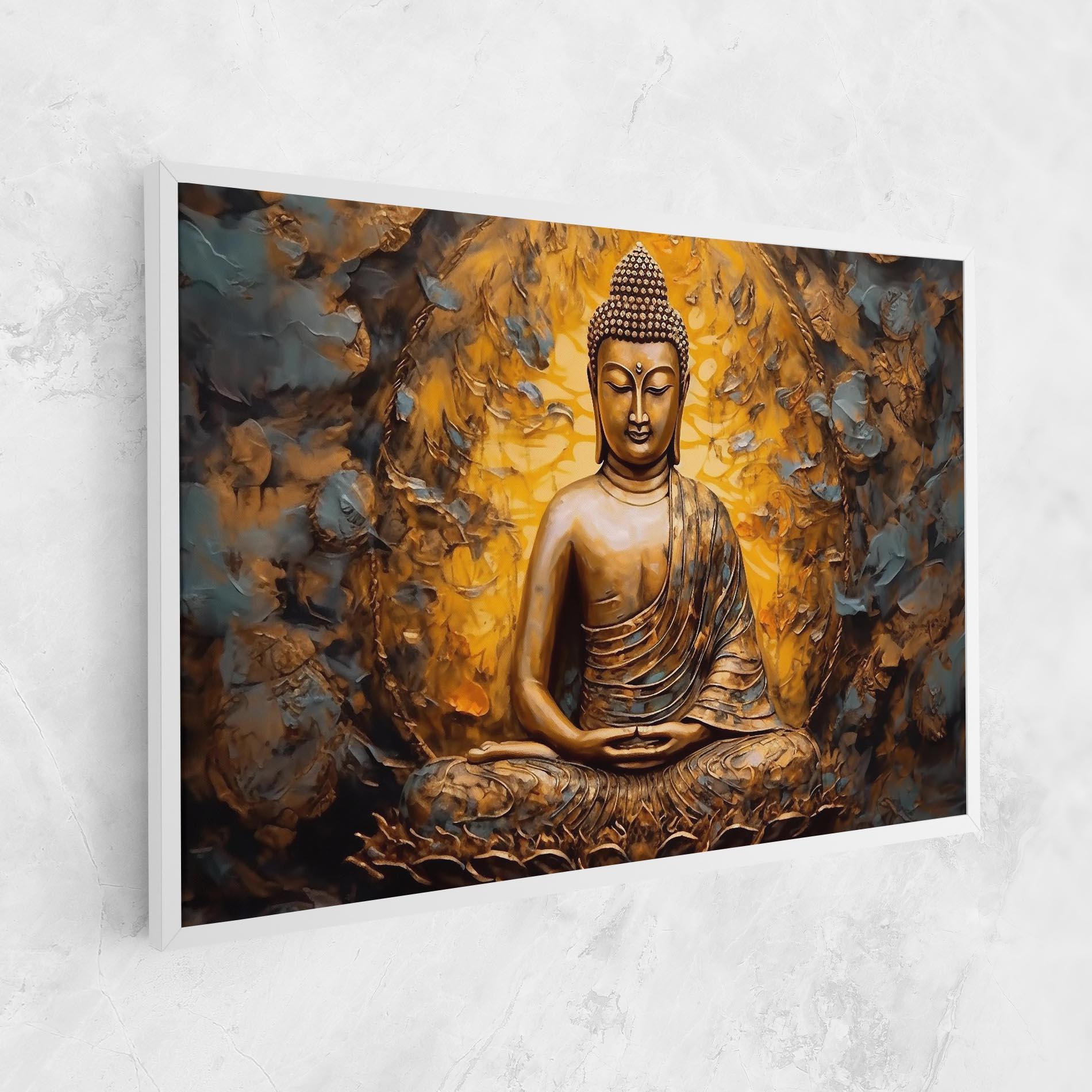 Tablou Canvas Gold Grey Buddha mockup 1