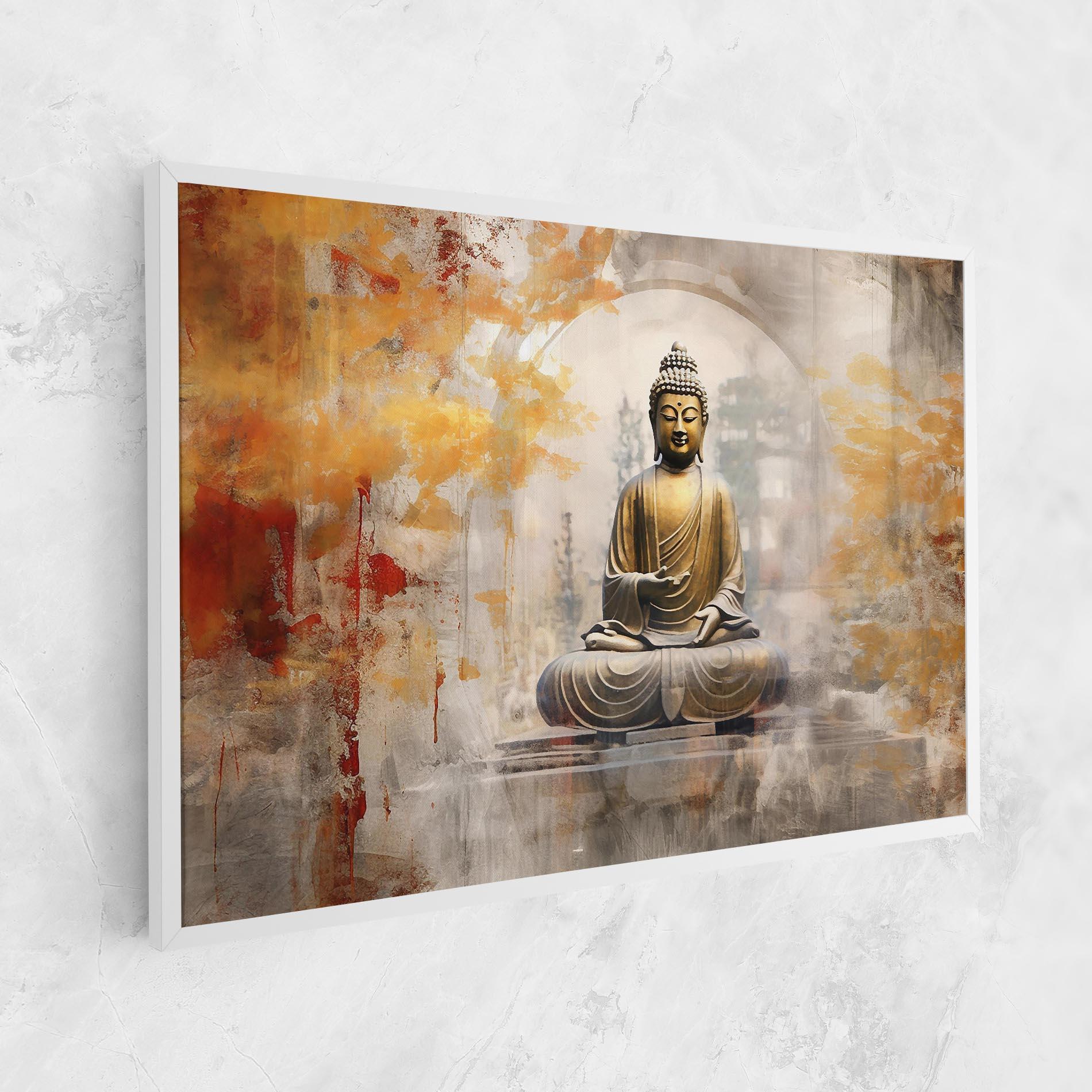 Tablou Canvas Grey Gold Buddha mockup 1