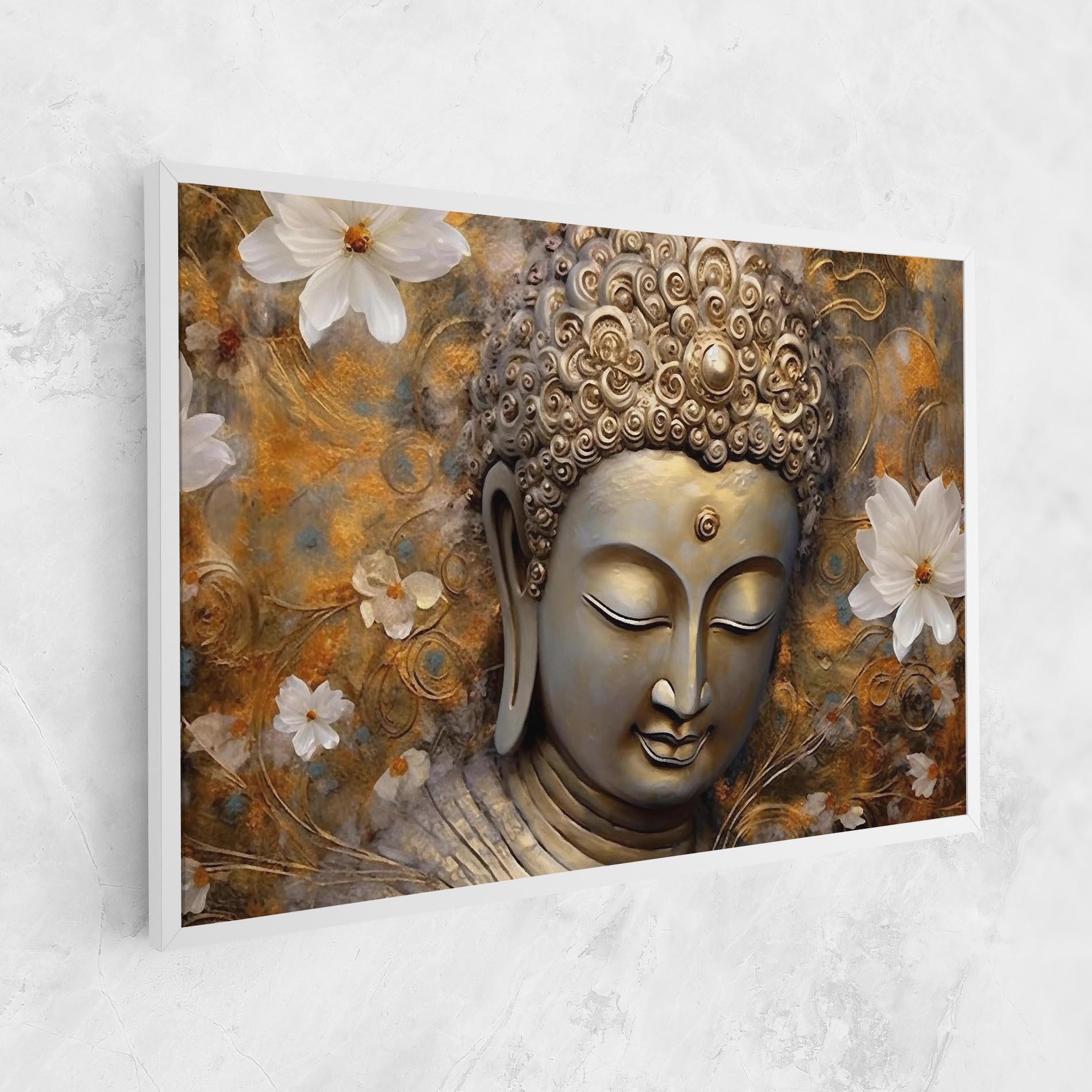 Tablou Canvas White Flower Buddha Art mockup 1