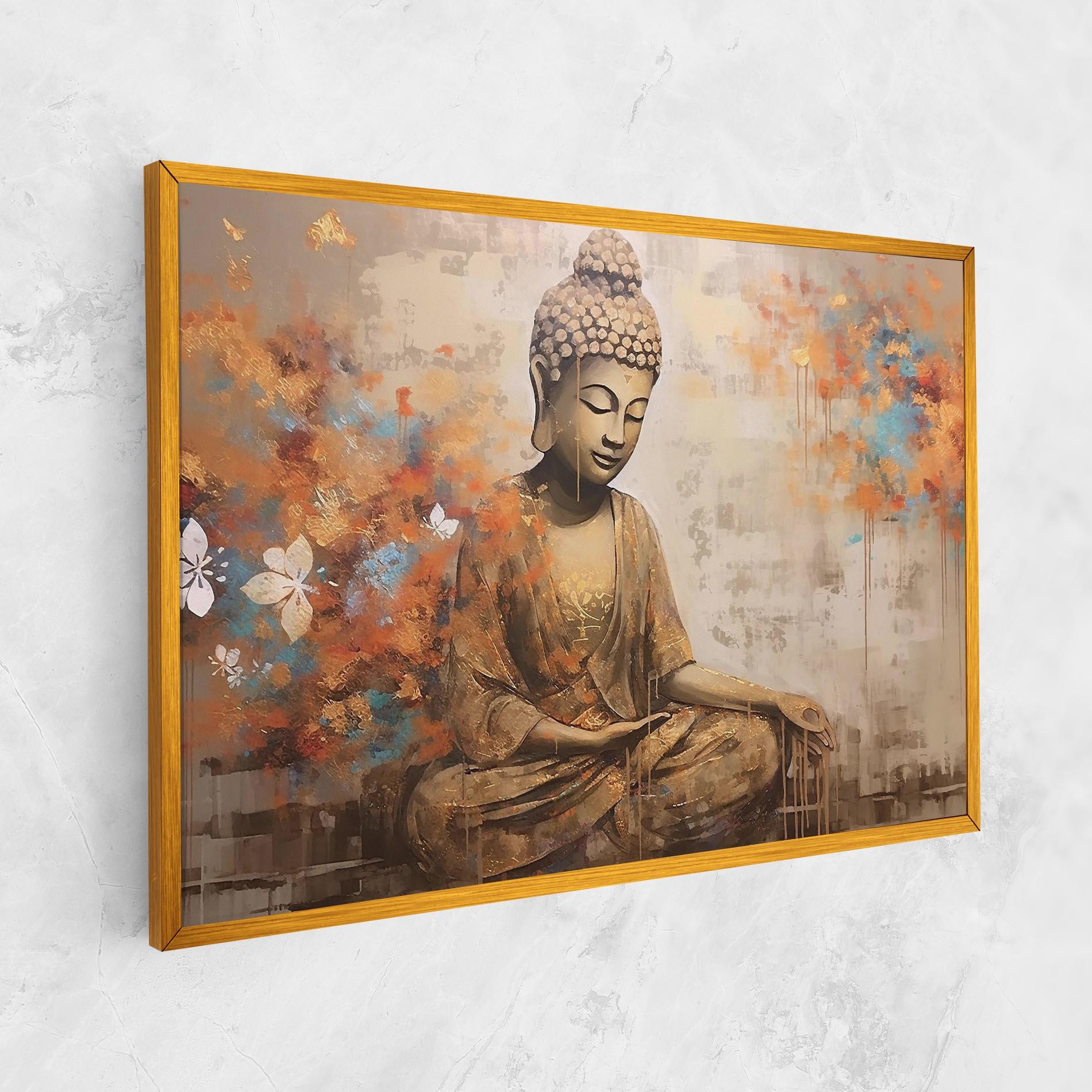 Tablou Canvas Buddha Cream Blue mockup 1