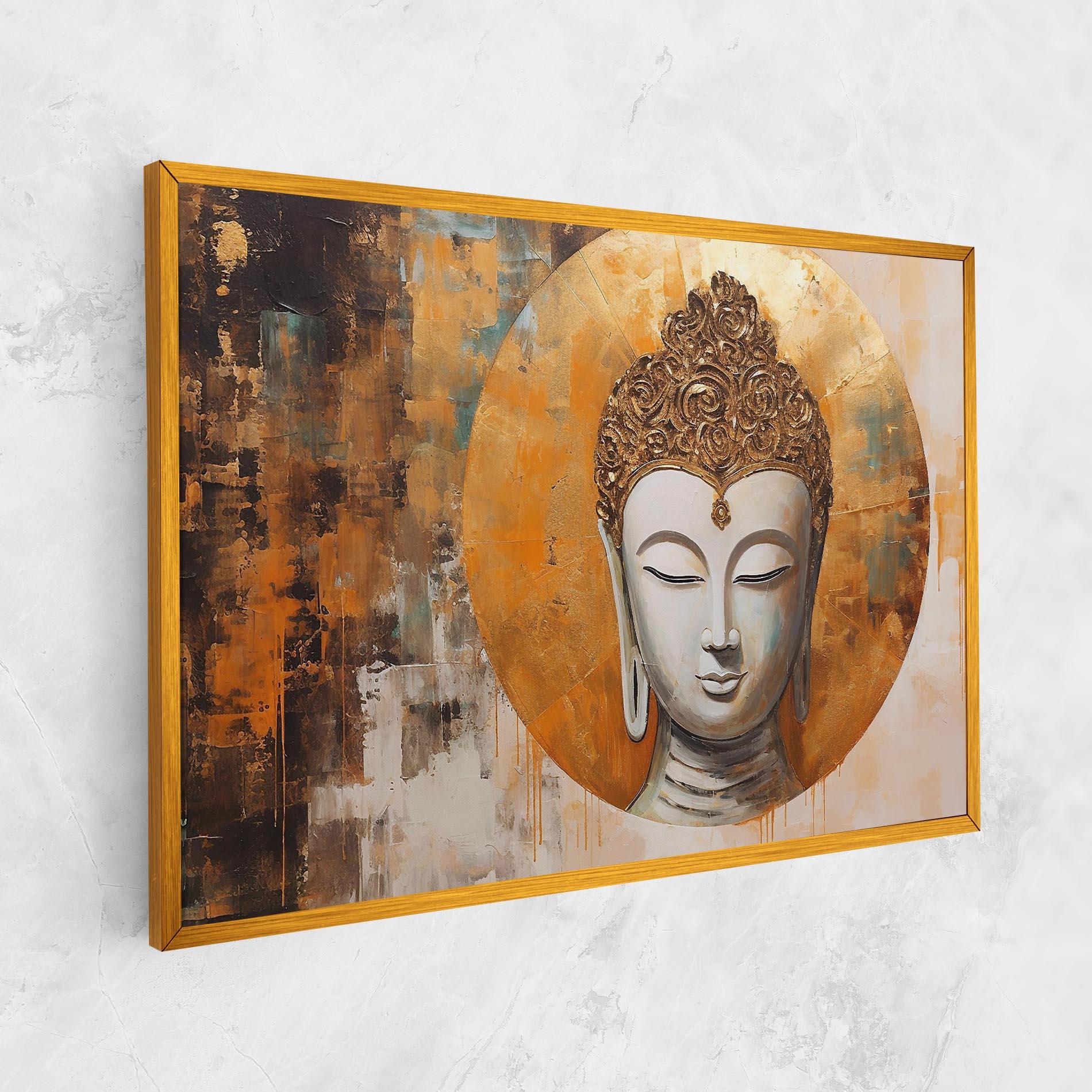 Tablou Canvas Cream Circle Buddha mockup 1