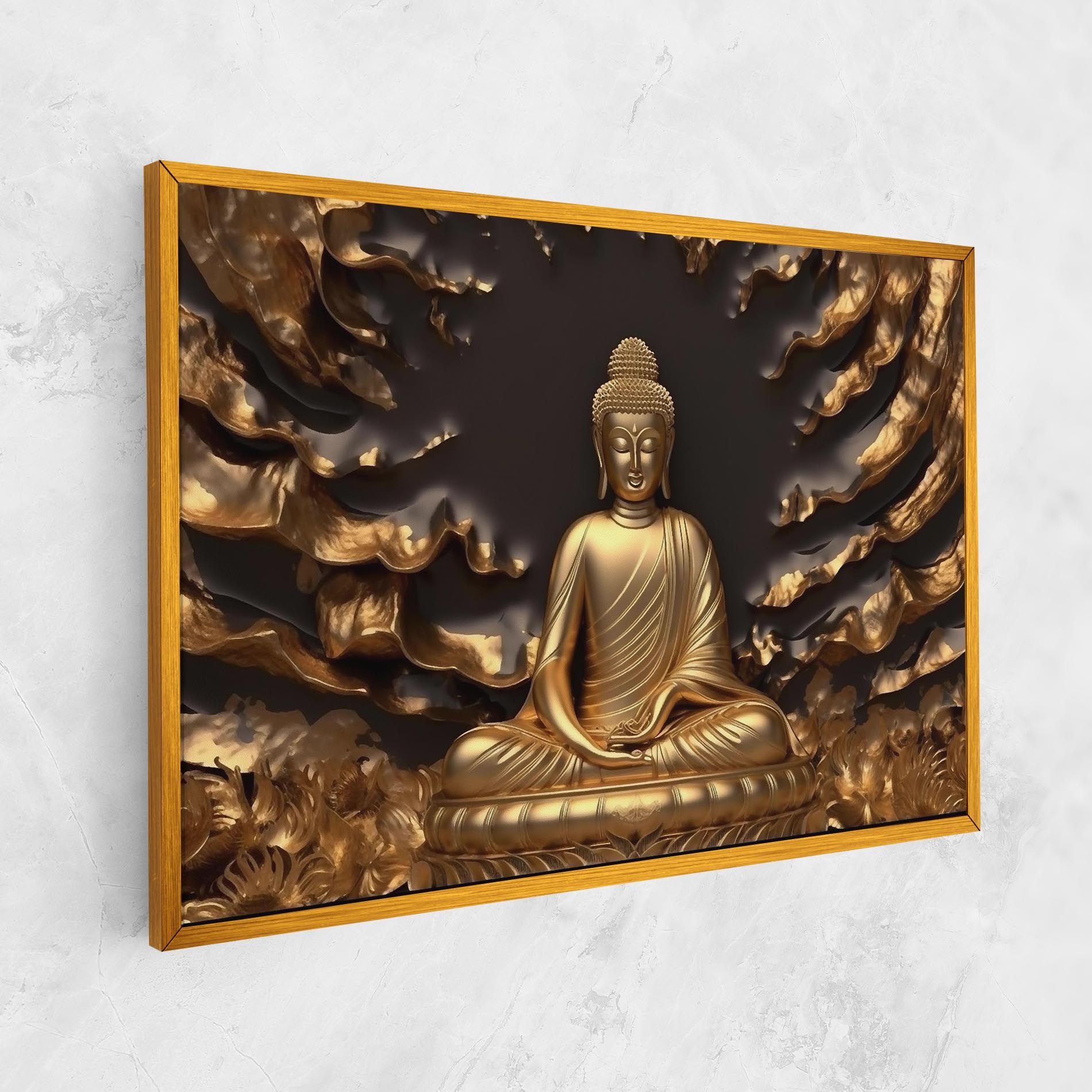 Gold 3d Buddha mockup 1