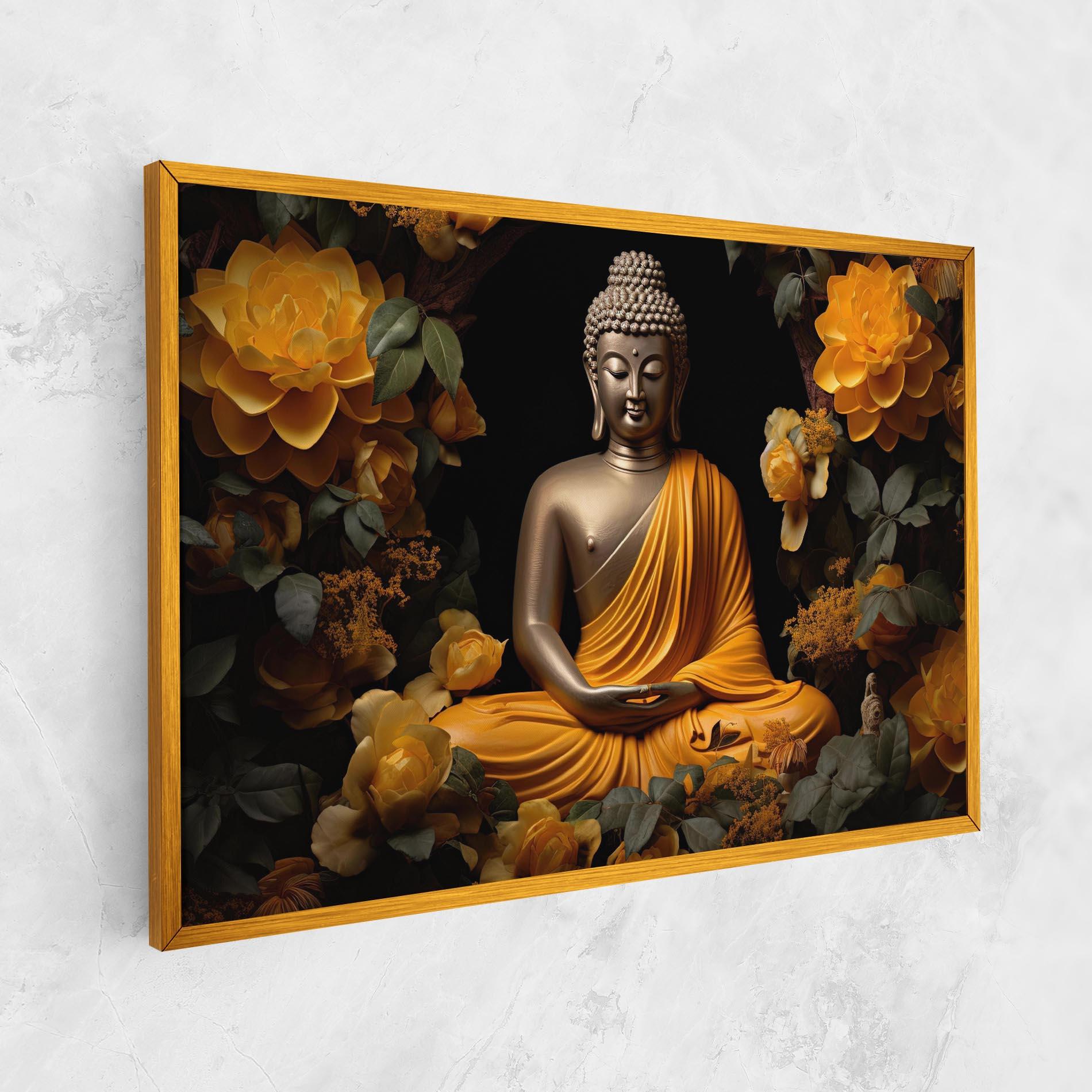Tablou Canvas Gold Buddha Flower mockup 1