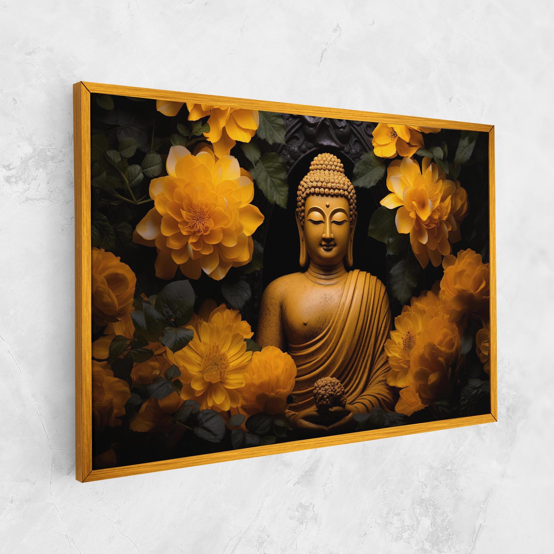 Tablou Canvas Vecteezy_buddha Statue Surrounded By Yellow Flowers Ai Generated_27745002_860 mockup 1