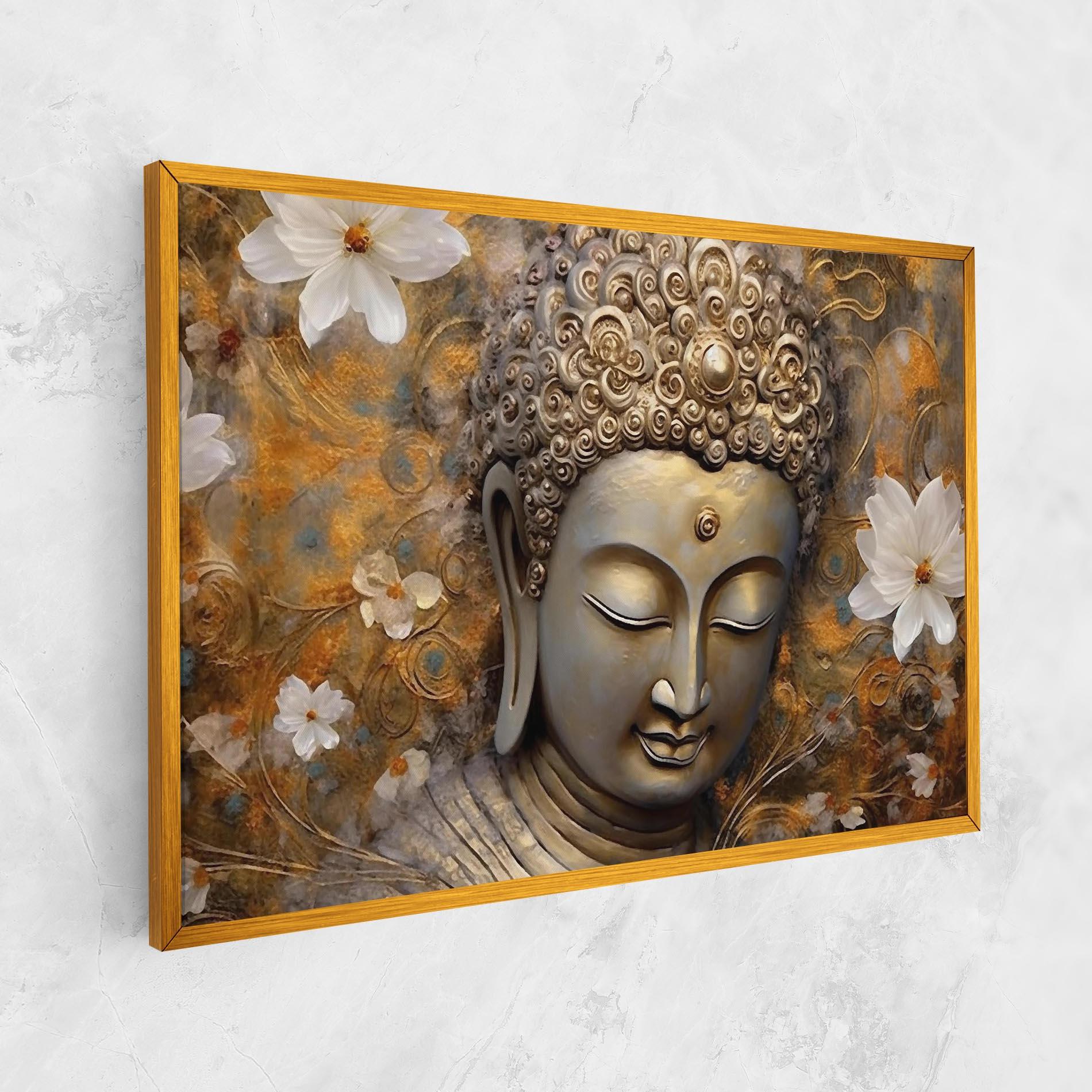 Tablou Canvas White Flower Buddha Art mockup 1