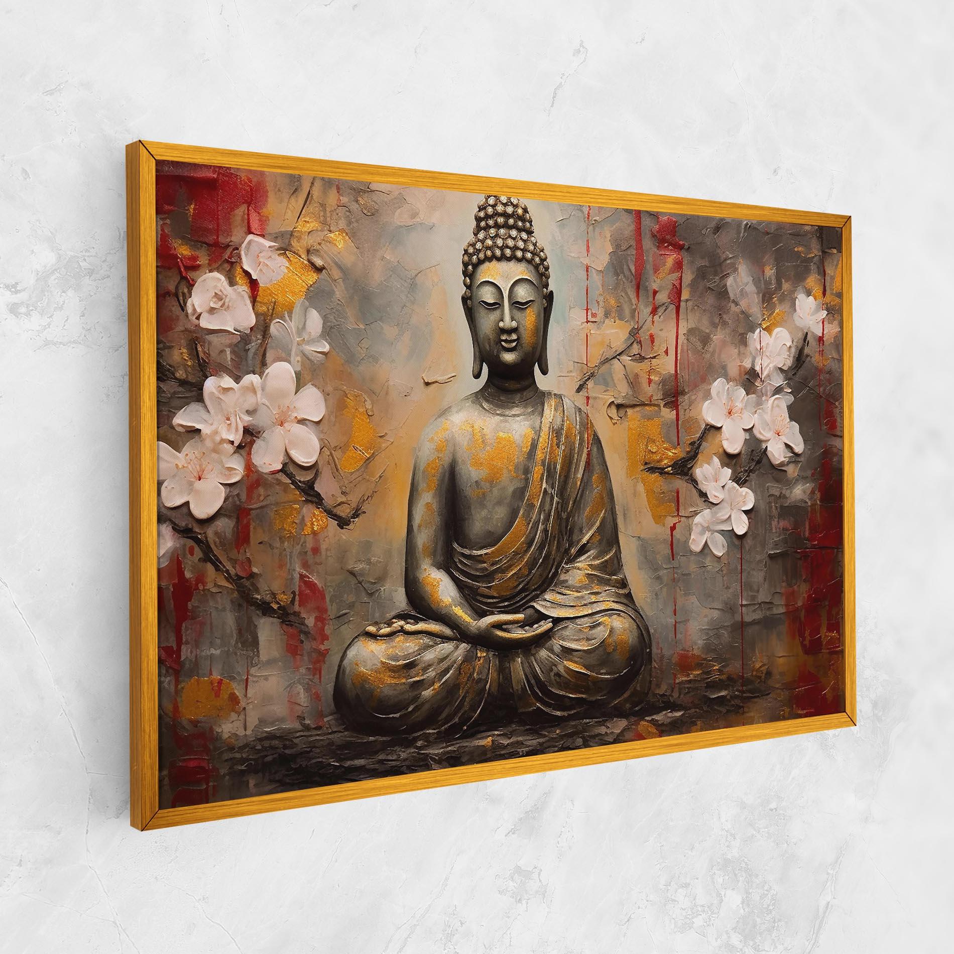 Tablou Canvas White Red Buddha mockup 1