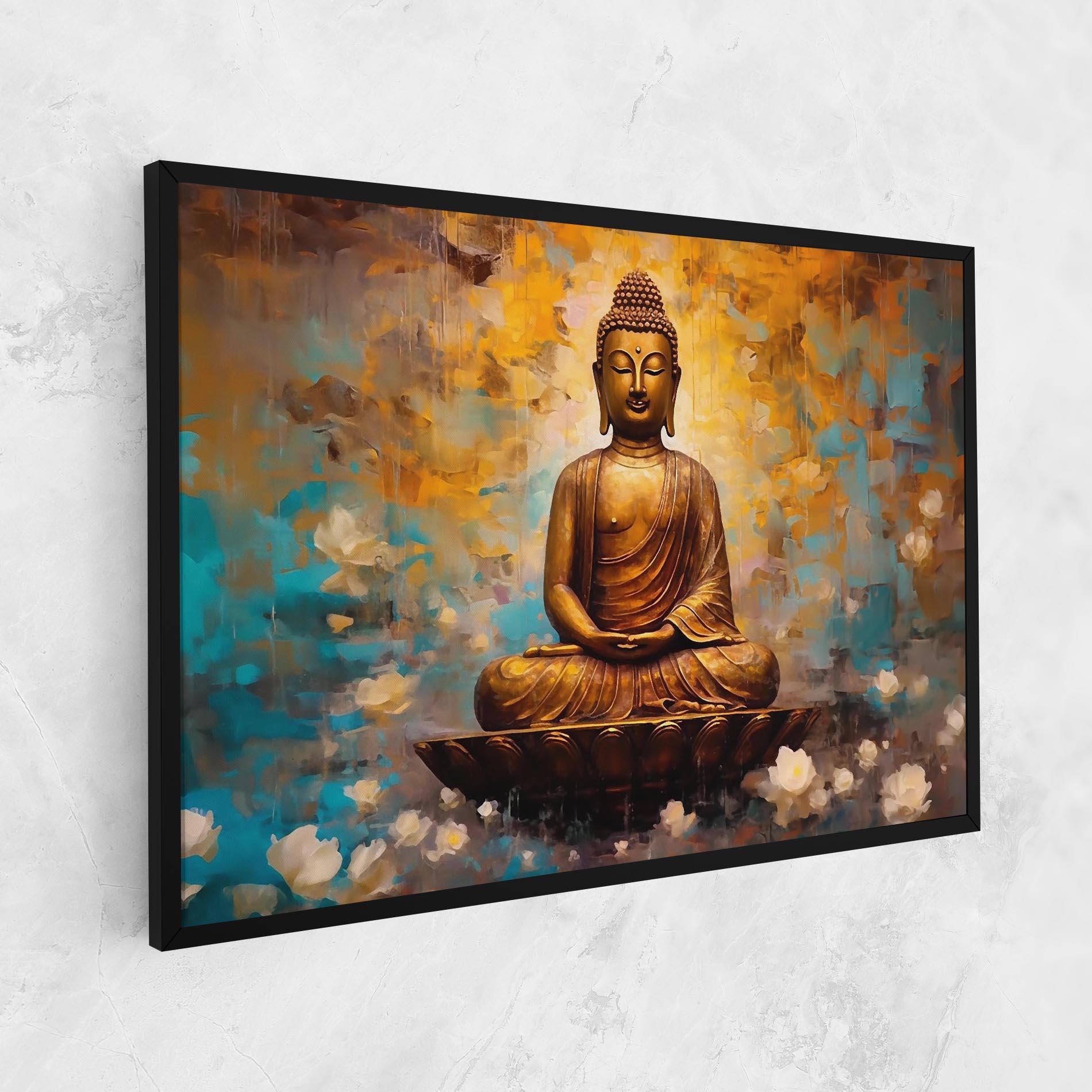 Tablou Canvas Blue Gold Buddha mockup 1